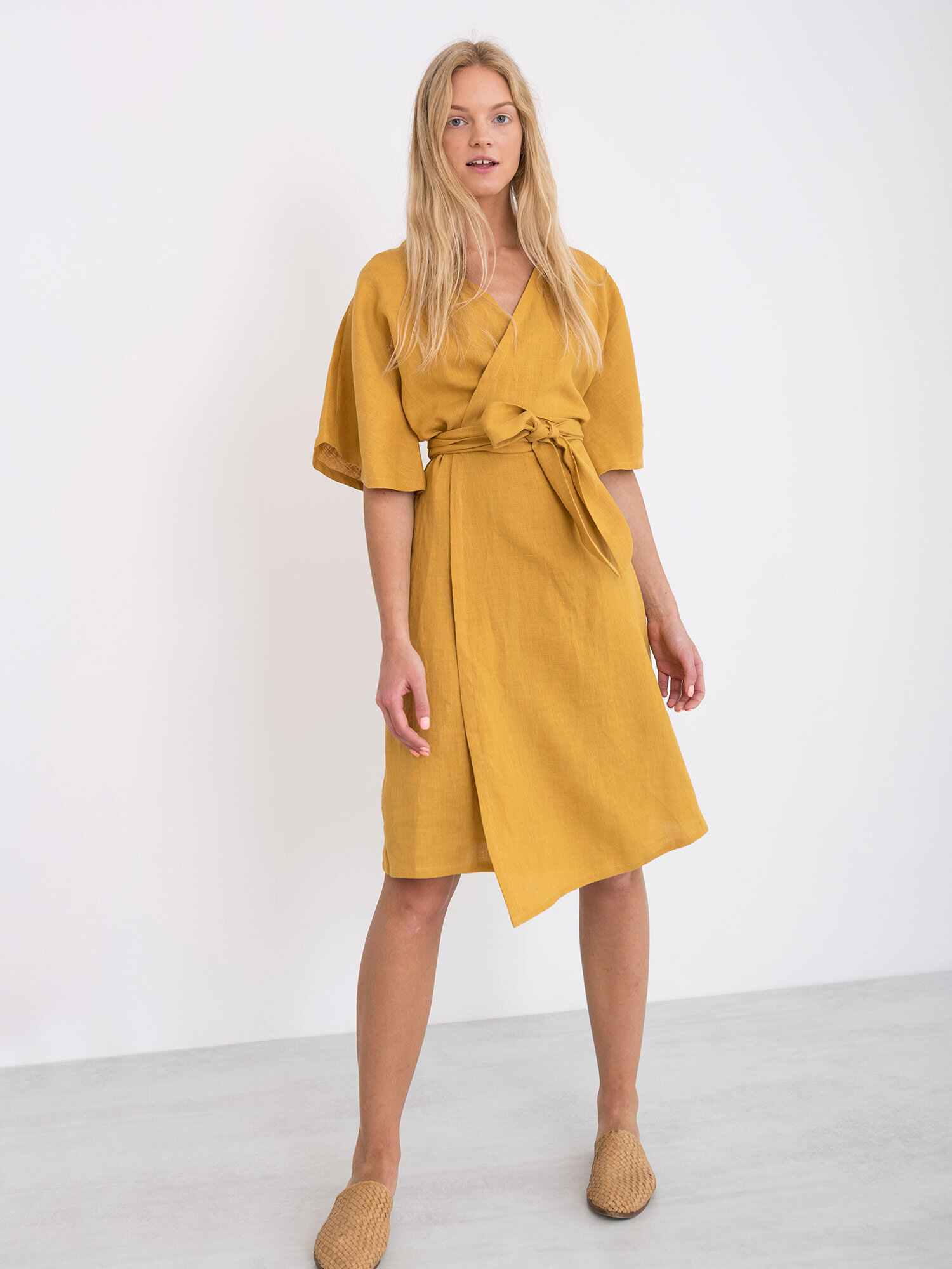 MARY Linen Wrap Dress - Image 2