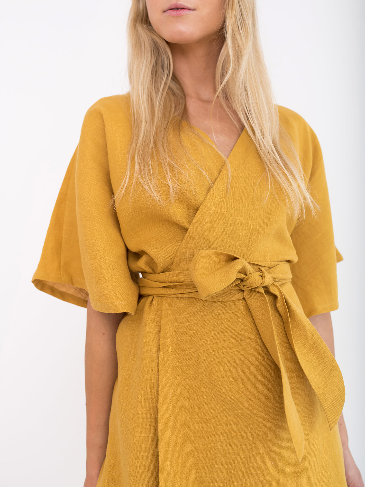 MARY Linen Wrap Dress - Image 3