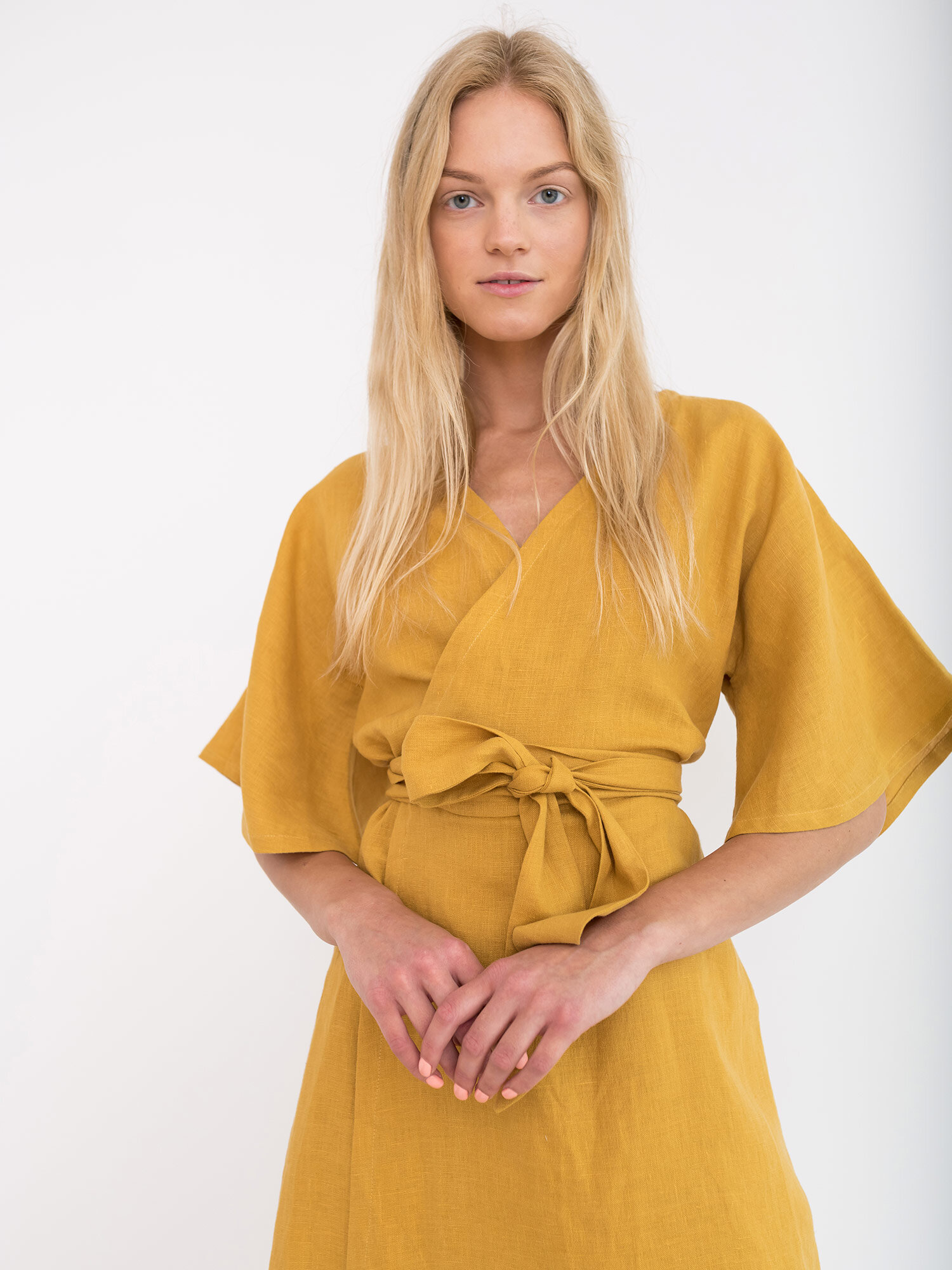 MARY Linen Wrap Dress - Image 5