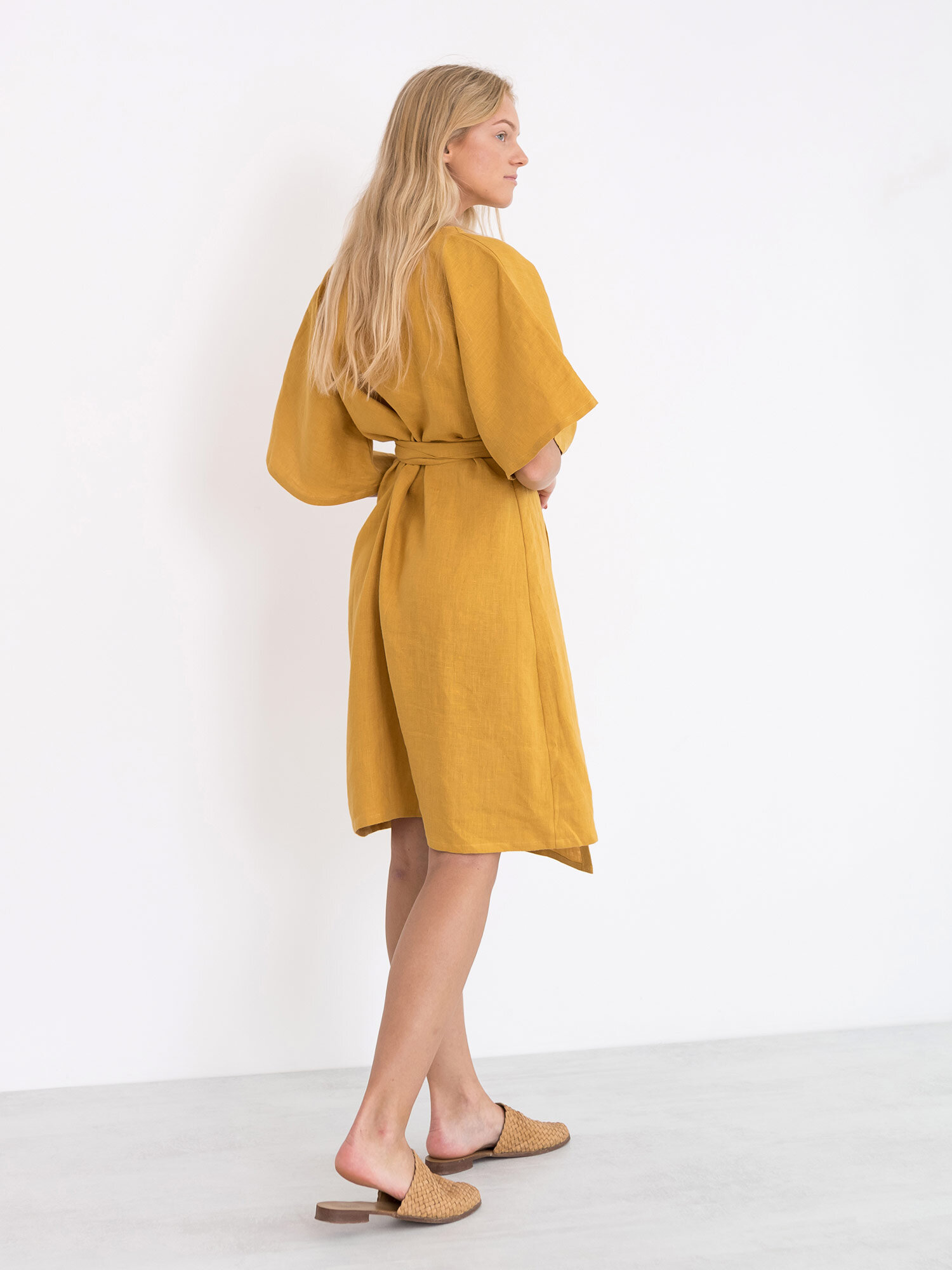 MARY Linen Wrap Dress - Image 6