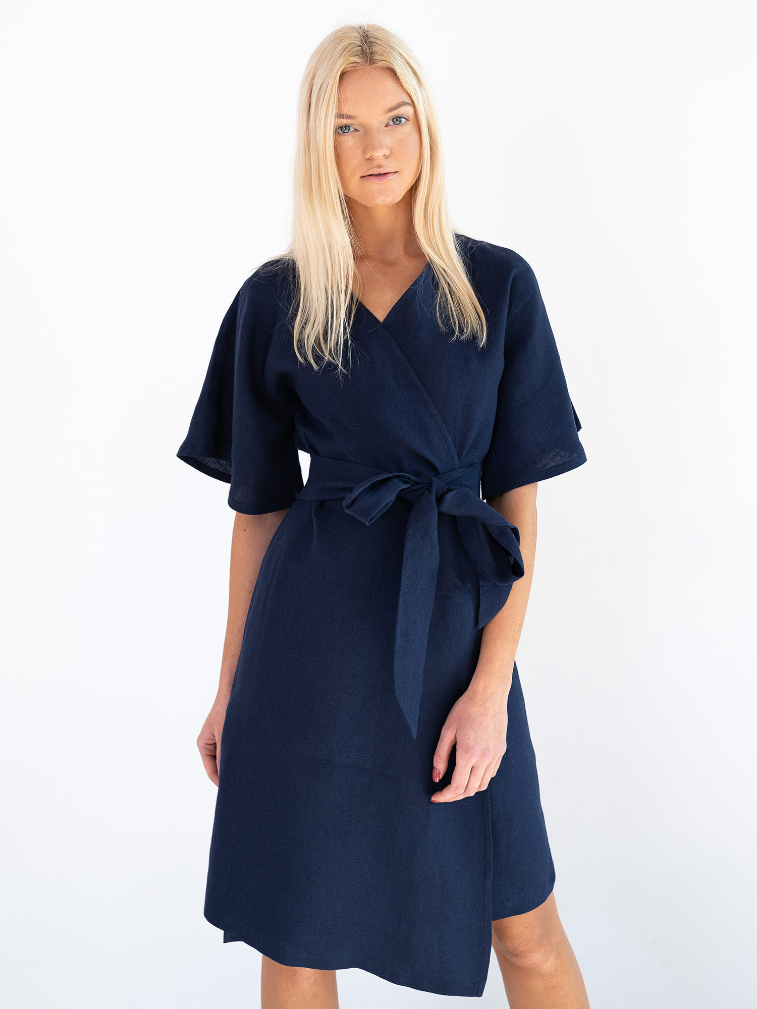 MARY Linen Wrap Dress - Image 3