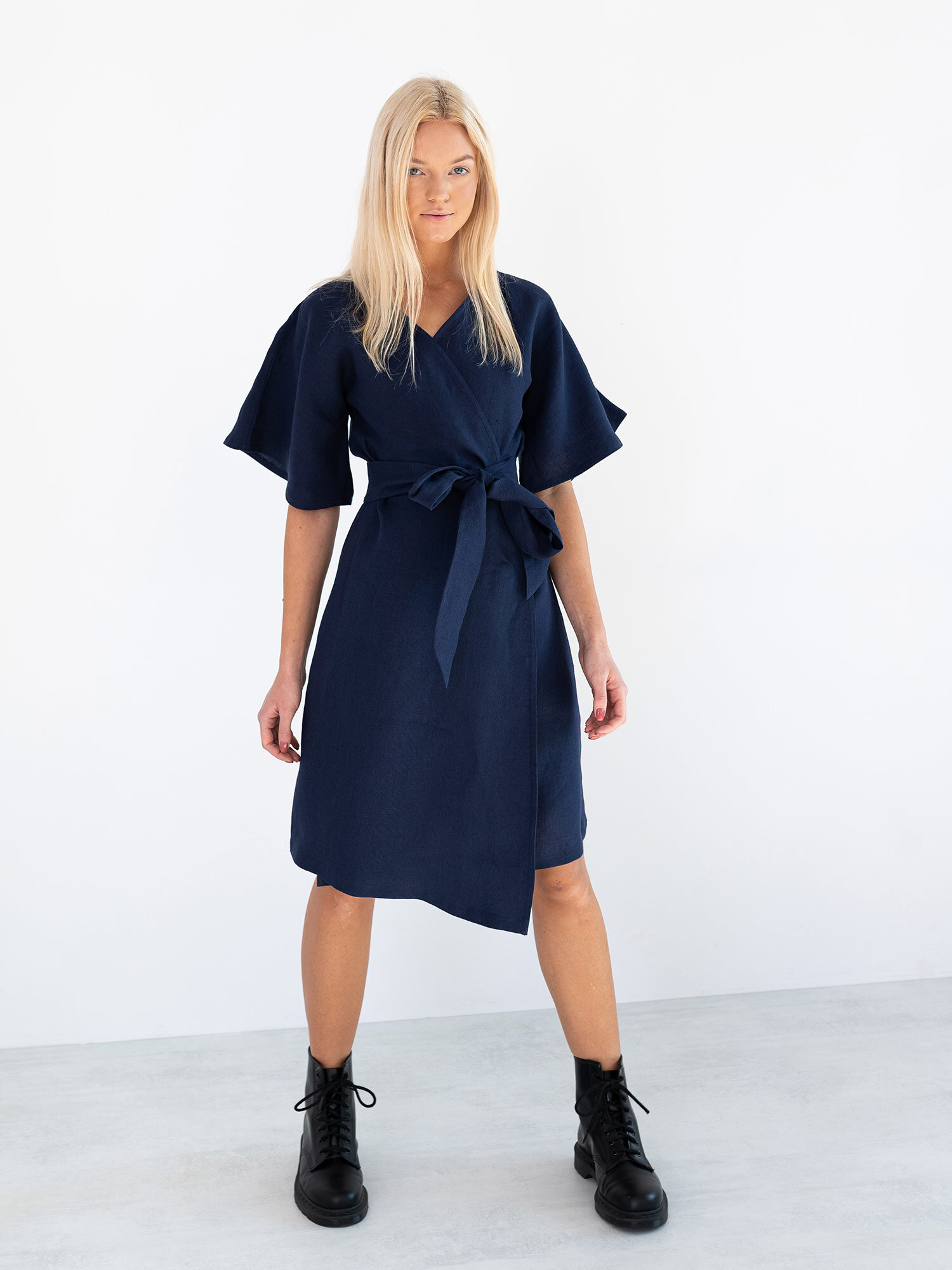 MARY Linen Wrap Dress - Image 4