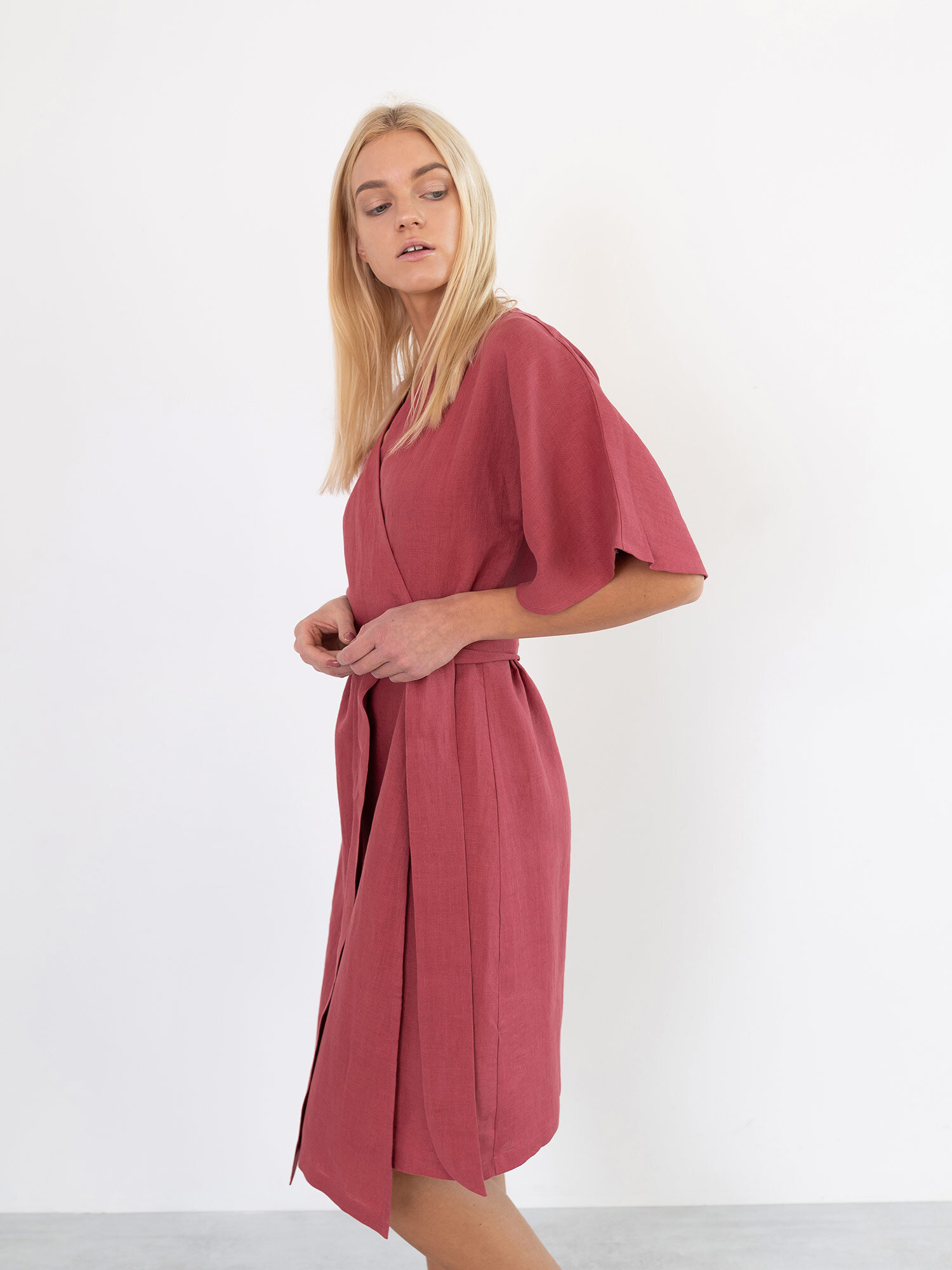 Pellava kesämekko MARY, Vadelma - Image 4