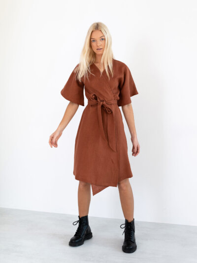 MARY Linen Wrap Dress
