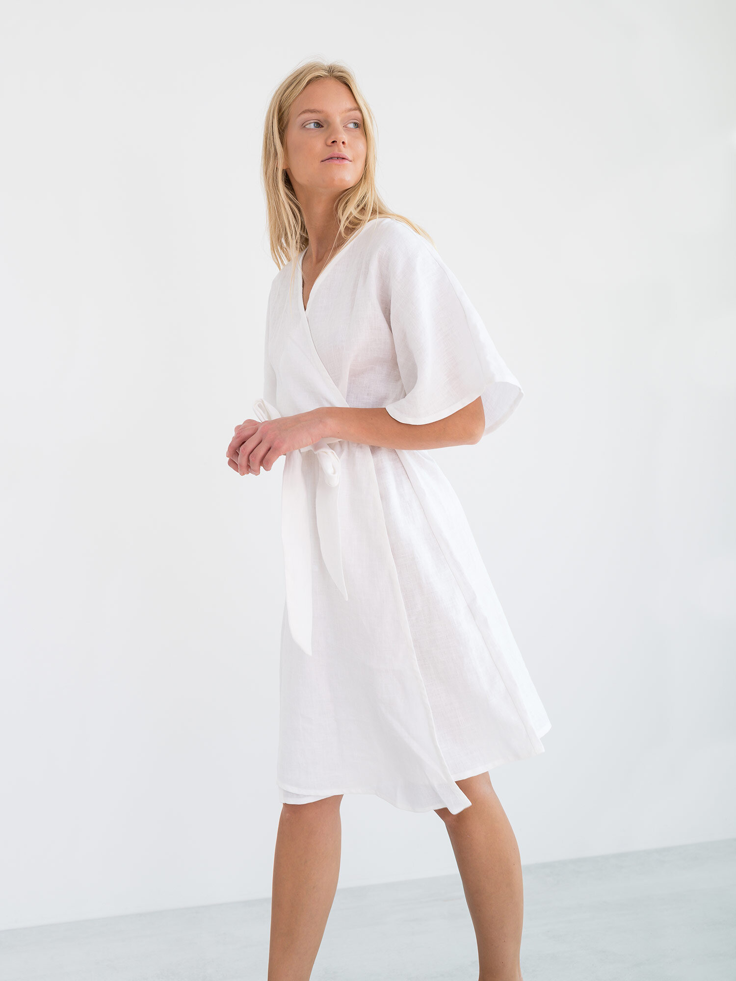 MARY Linen Wrap Dress - Image 1