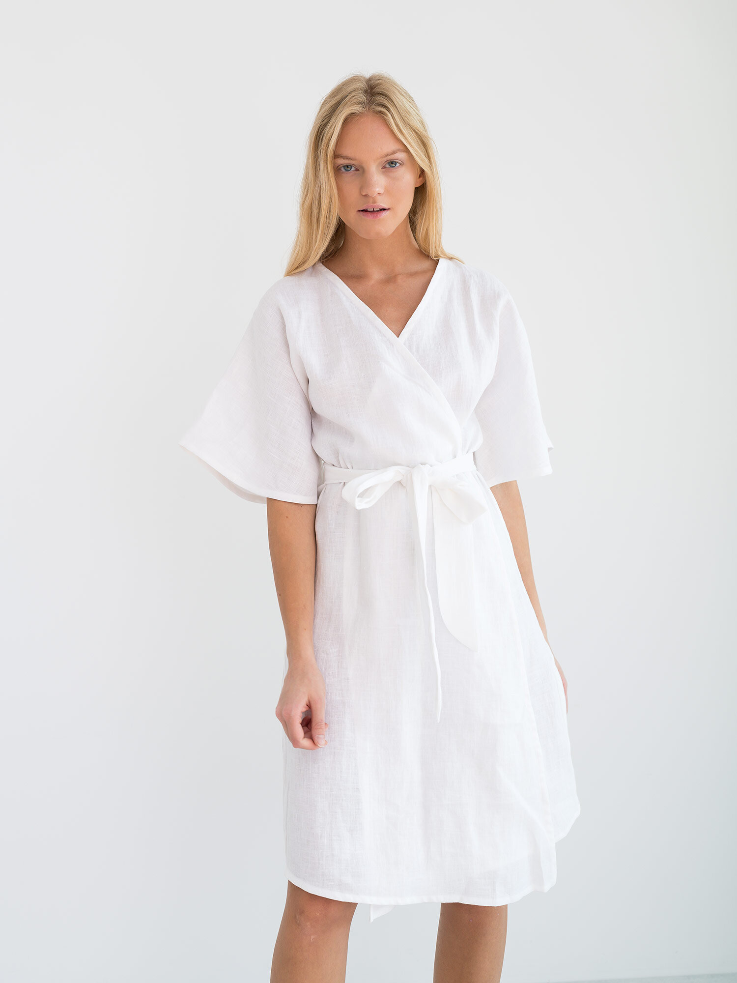 MARY Linen Wrap Dress - Image 4