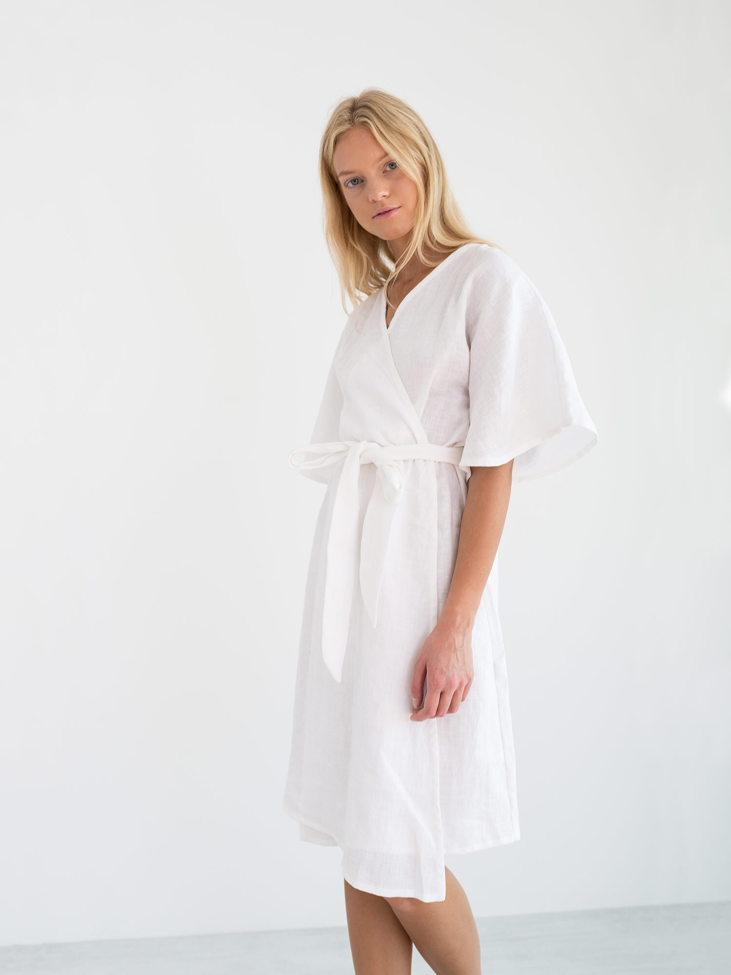 MARY Linen Wrap Dress - Image 5