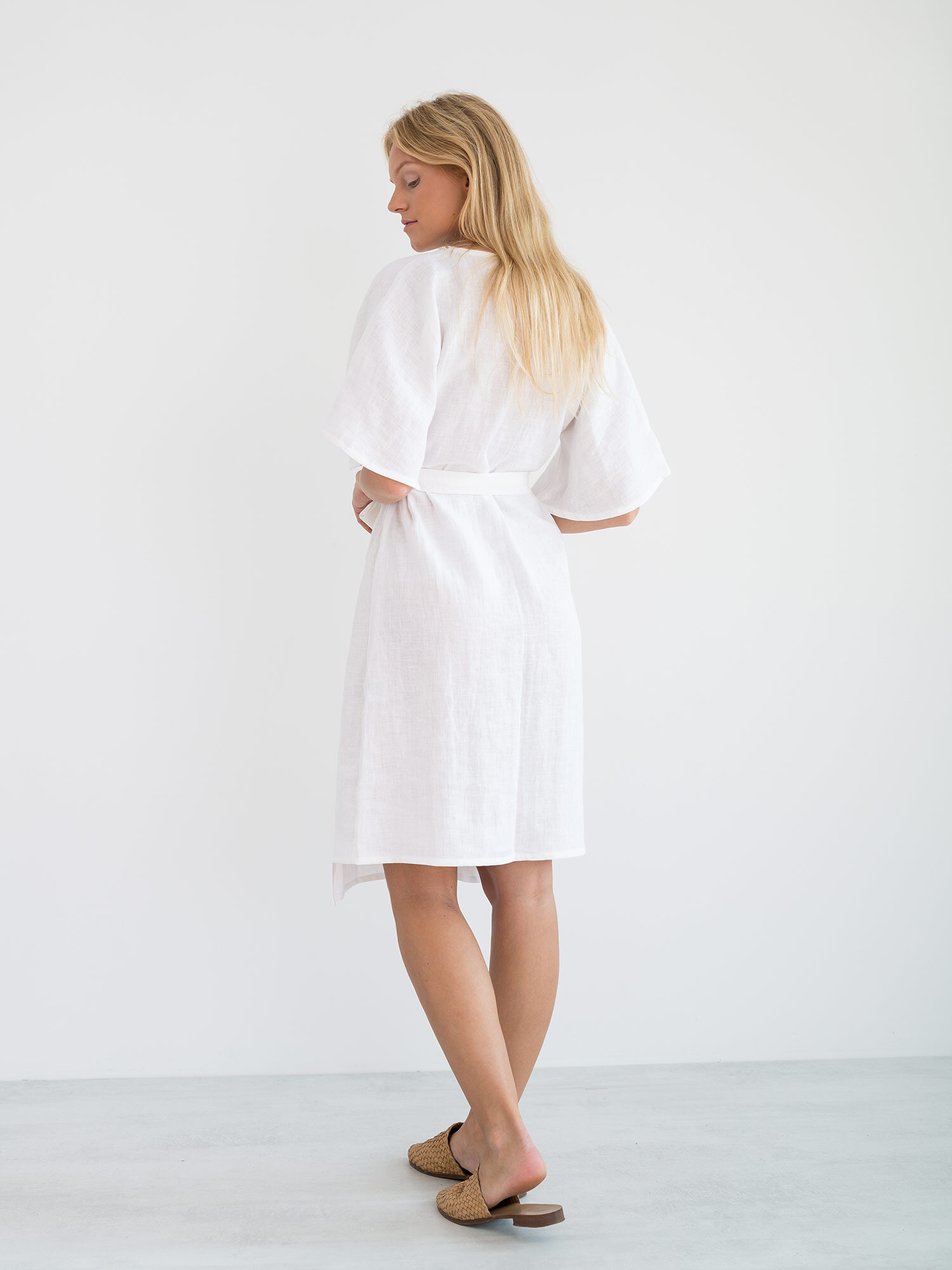 MARY Linen Wrap Dress - Image 6