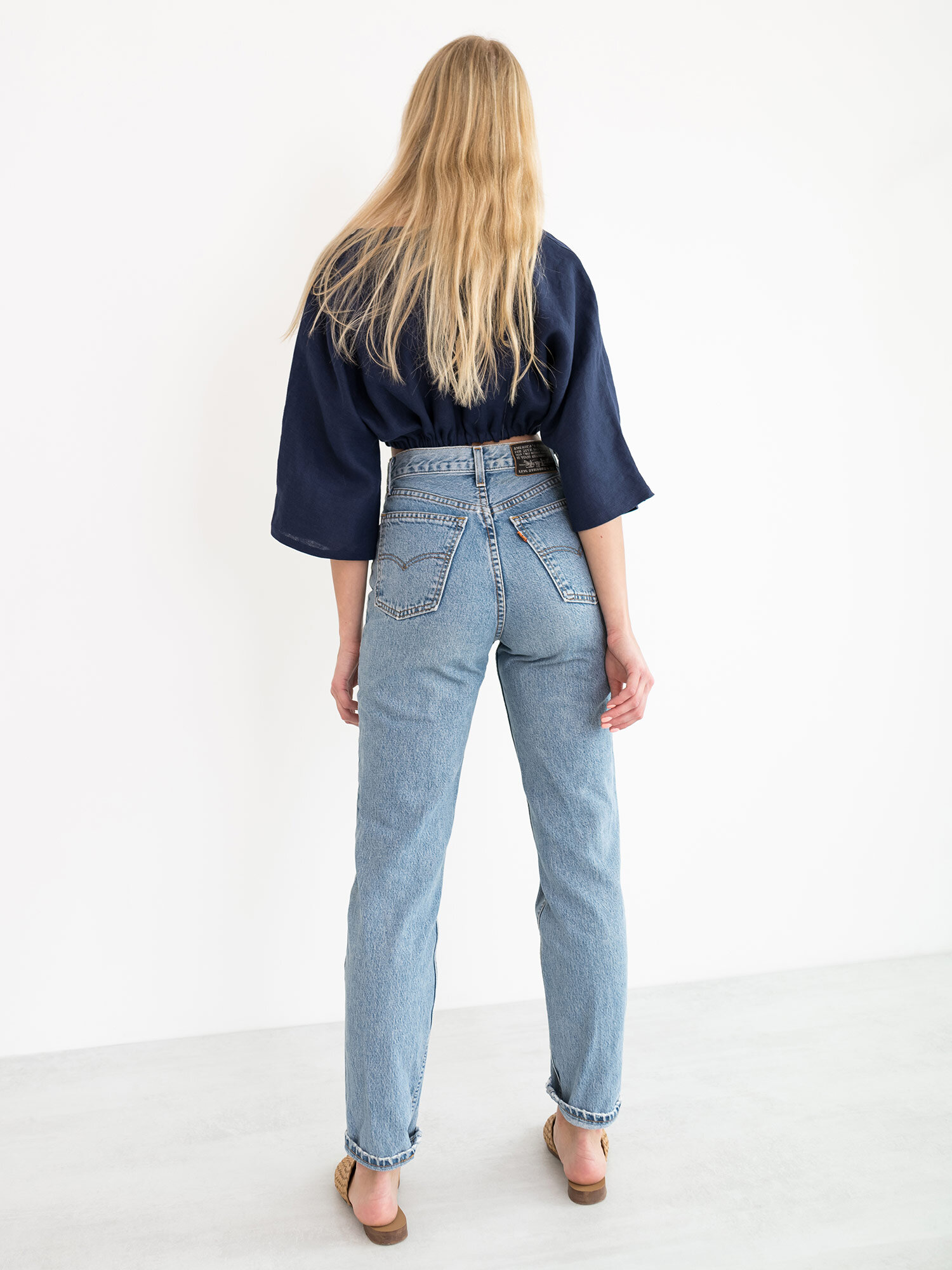 MELLISA Linen Tie Front Crop Top - Image 5