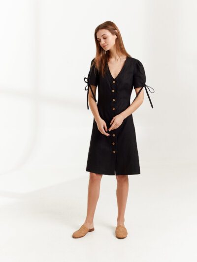 MONICA Linen Button Down Dress