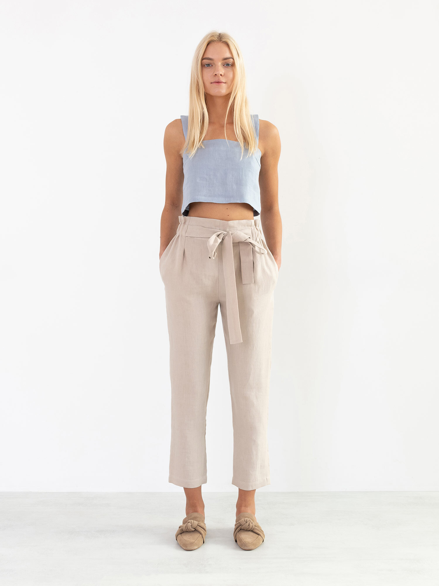 NOAH High Waisted Linen Pants - Image 2