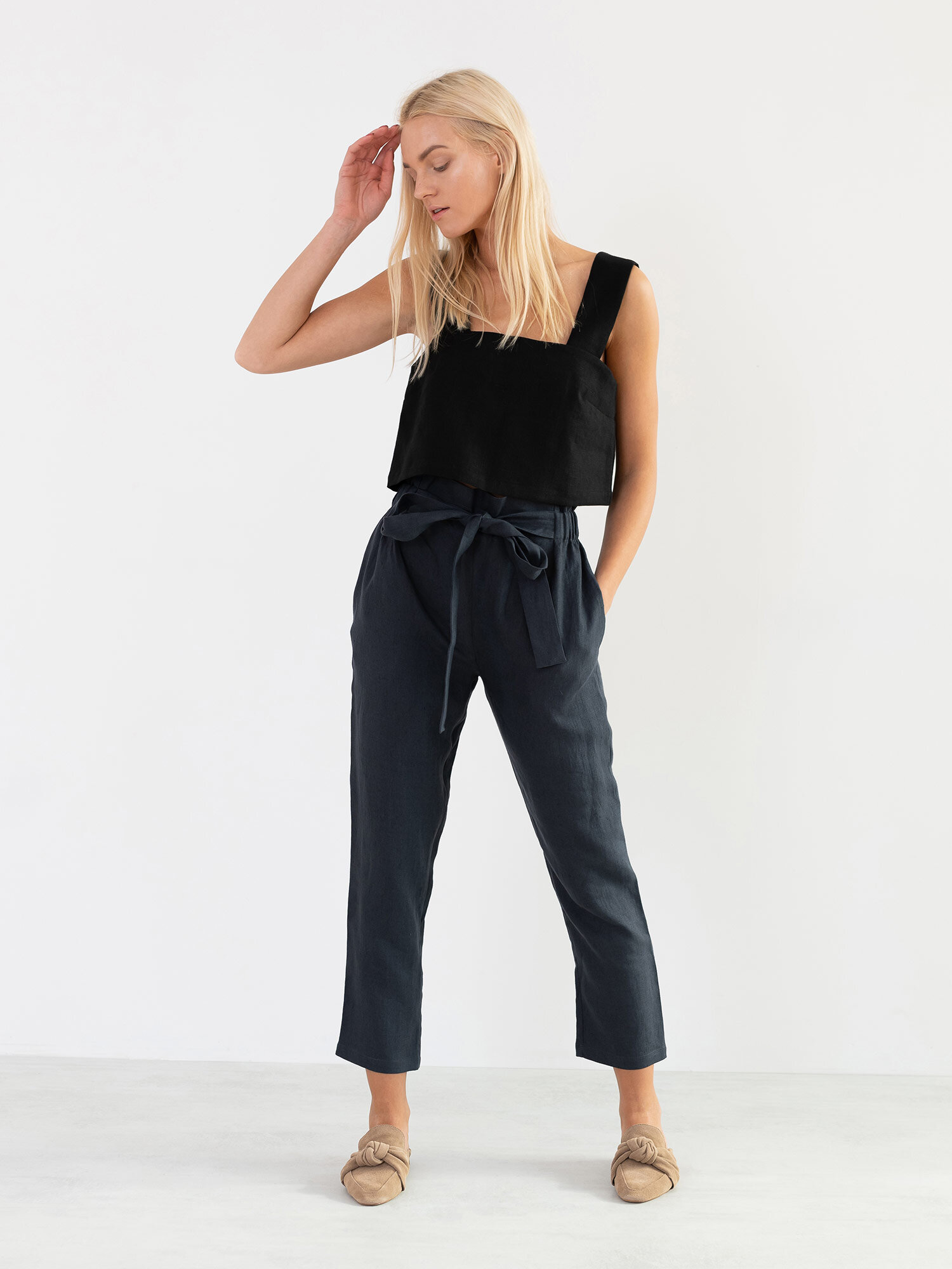 NOAH High Waisted Linen Pants - Image 3