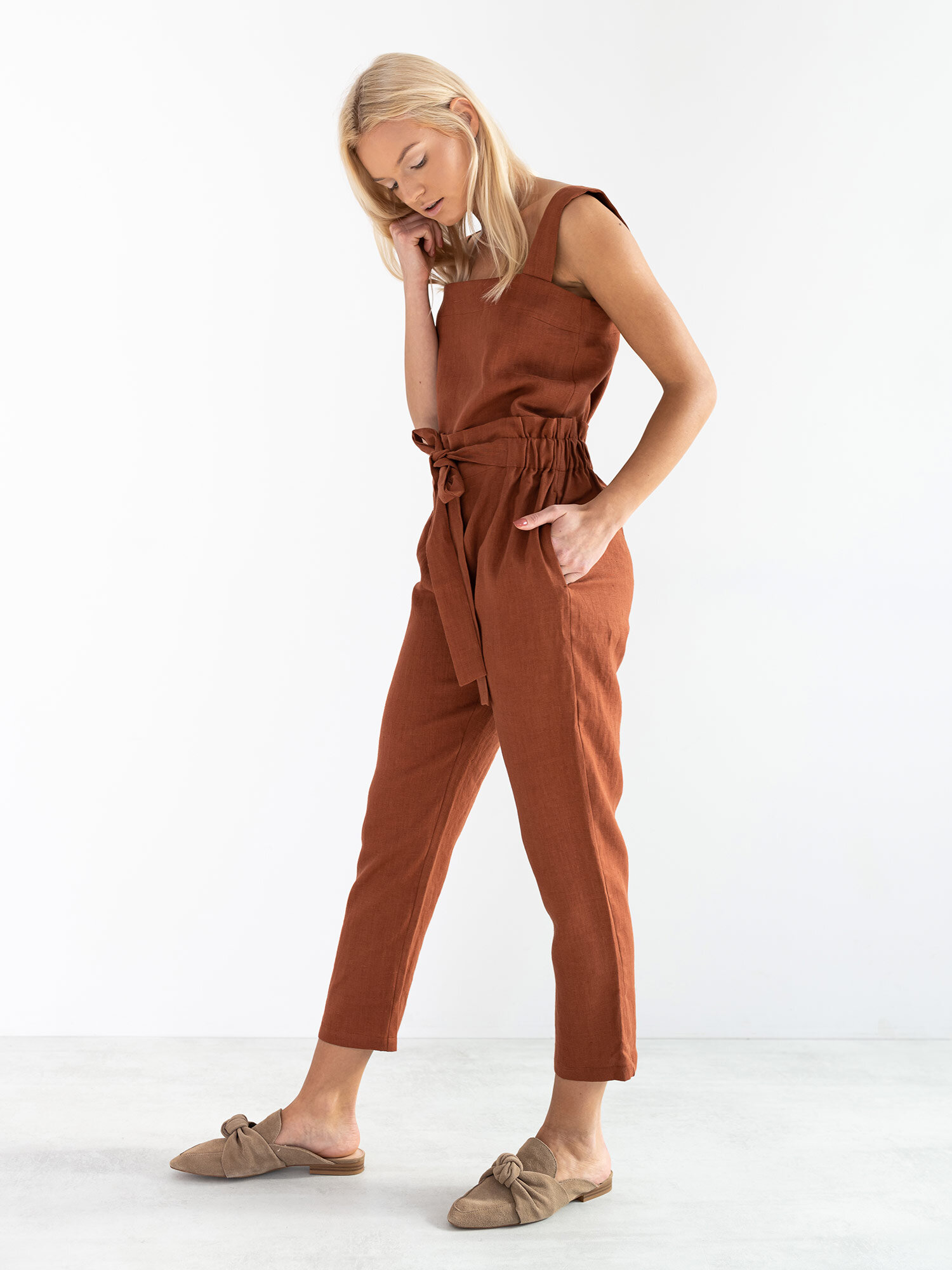 NOAH High Waisted Linen Pants - Image 5