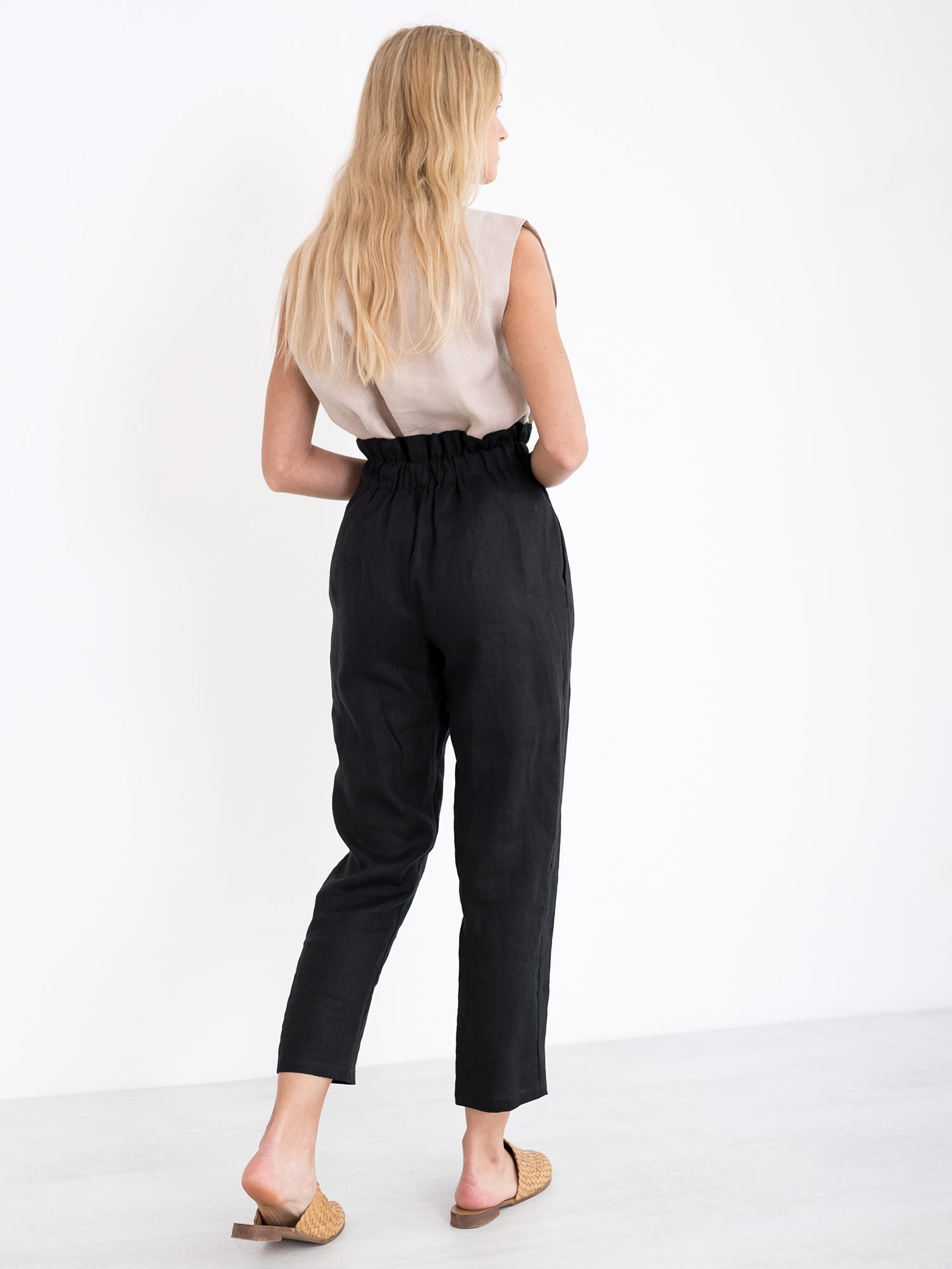 NOAH Paper Bag Linen Pants - Image 3