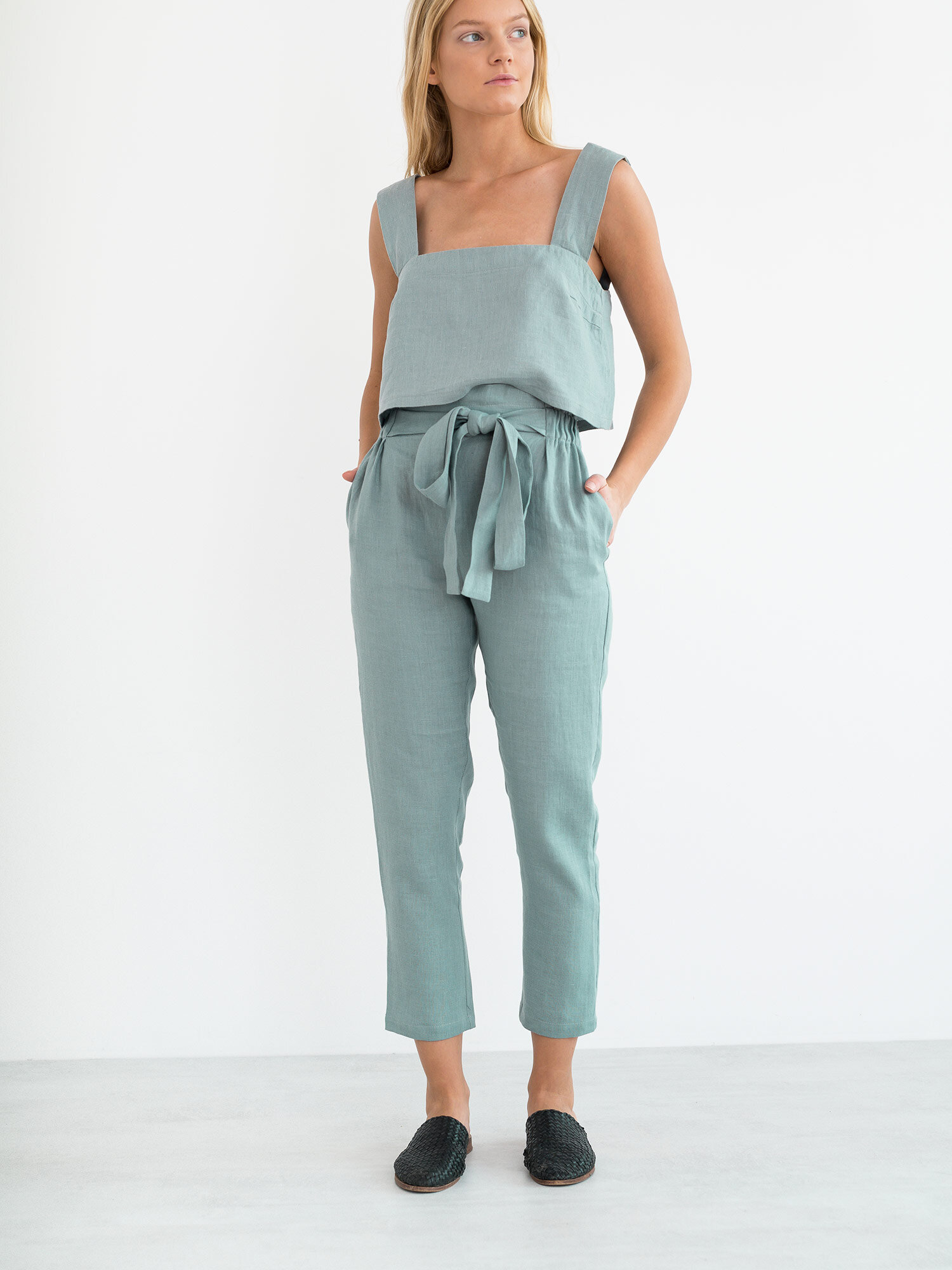 NOAH Paper Bag Linen Pants - Image 2