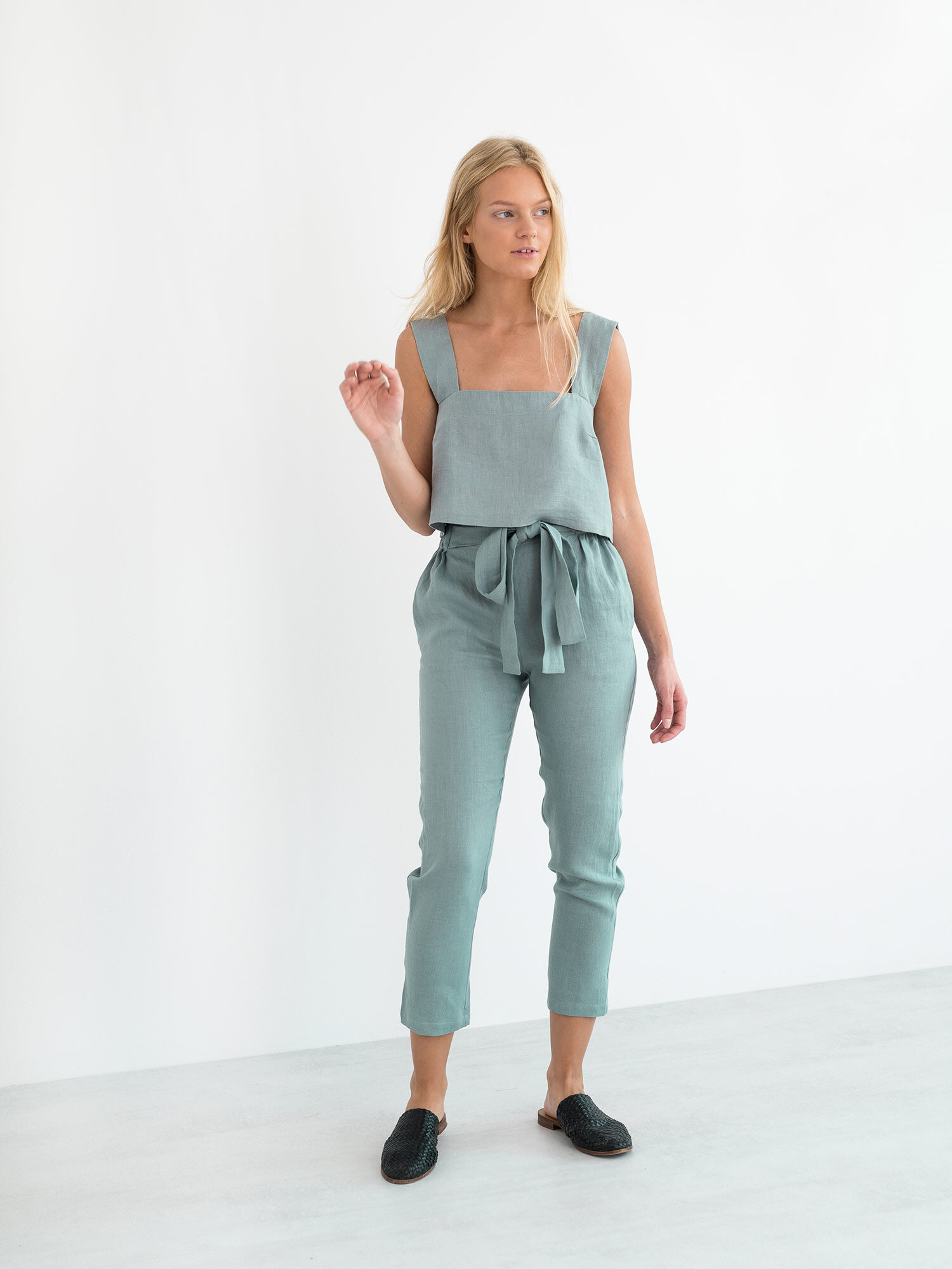 NOAH Paper Bag Linen Pants - Image 3