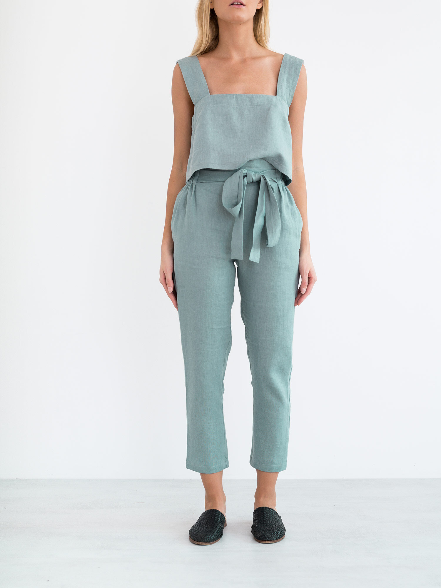 NOAH Paper Bag Linen Pants - Image 4