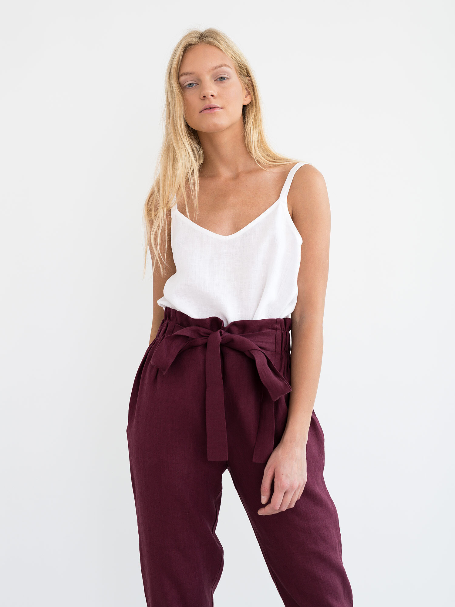 NOAH Paper Bag Linen Pants - Image 3