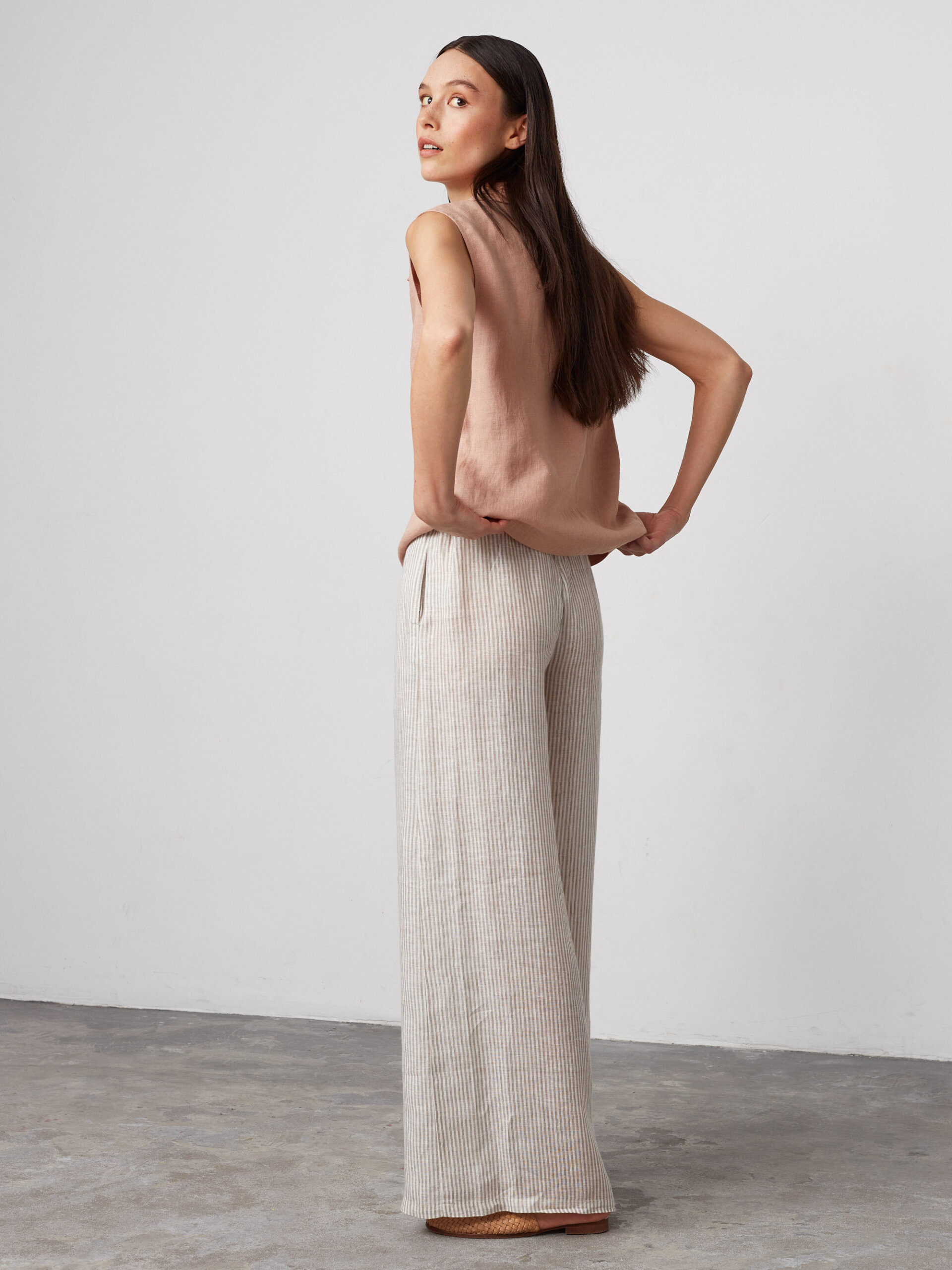 PEARL Wide Leg Linen Pants - Image 1