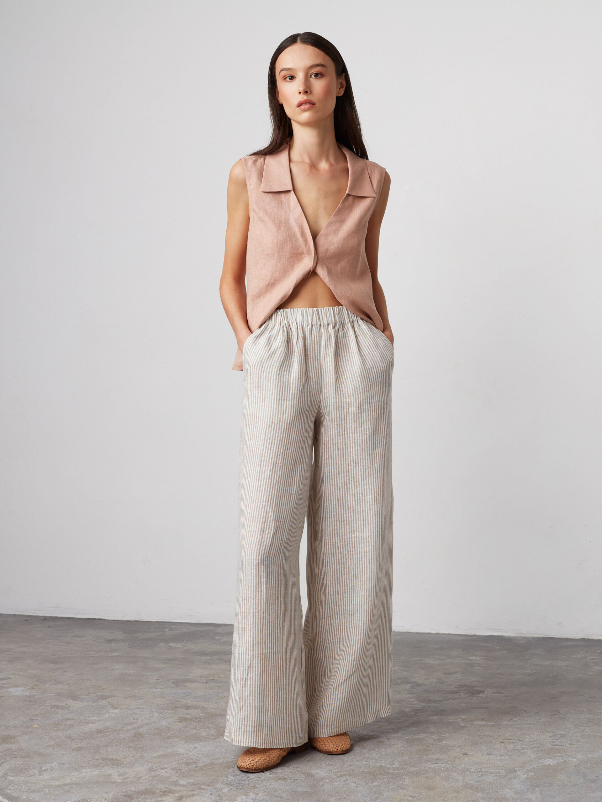 PEARL Wide Leg Linen Pants - Image 2