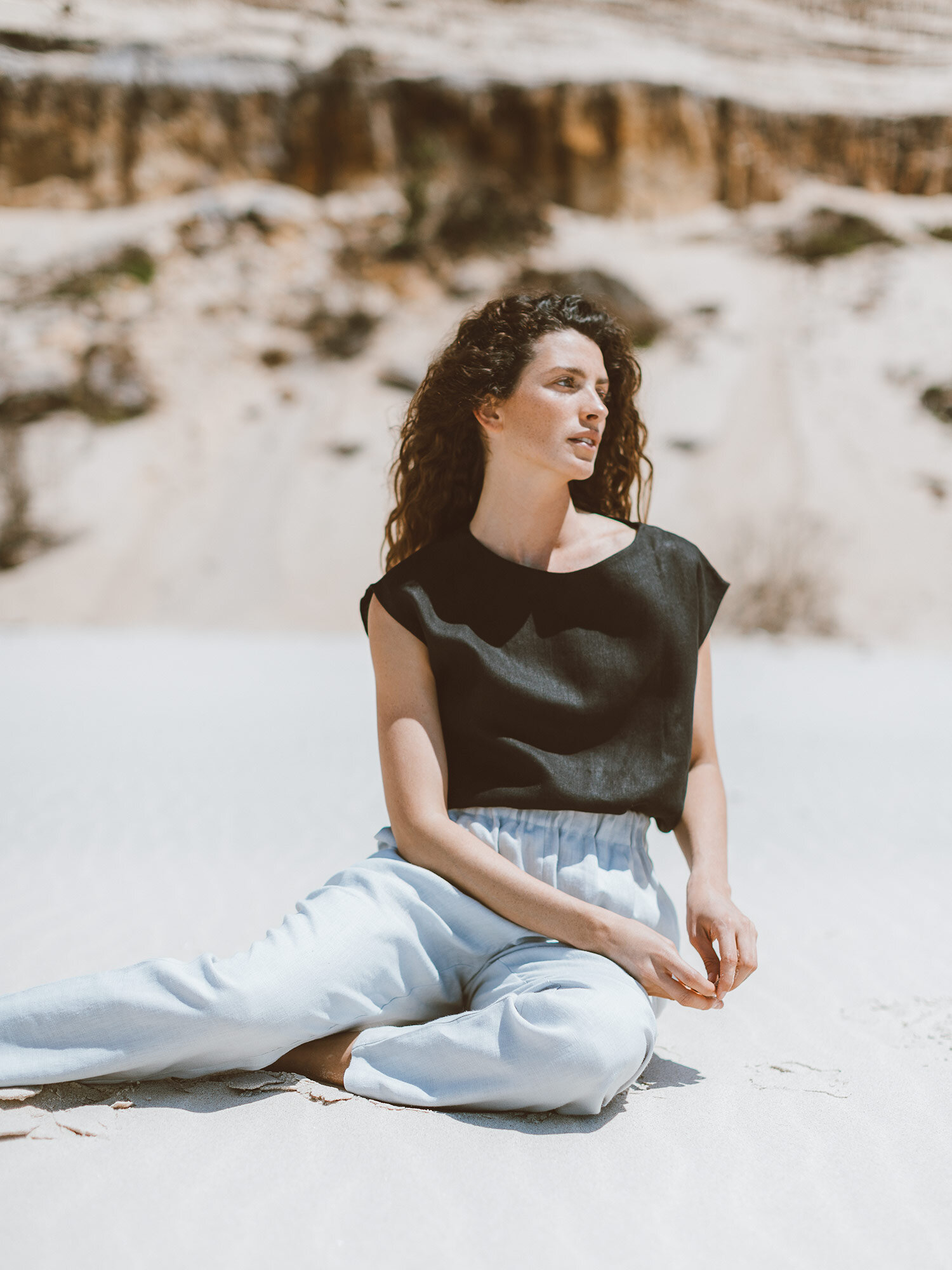 RAVEN Linen High Waist Pants - Image 1