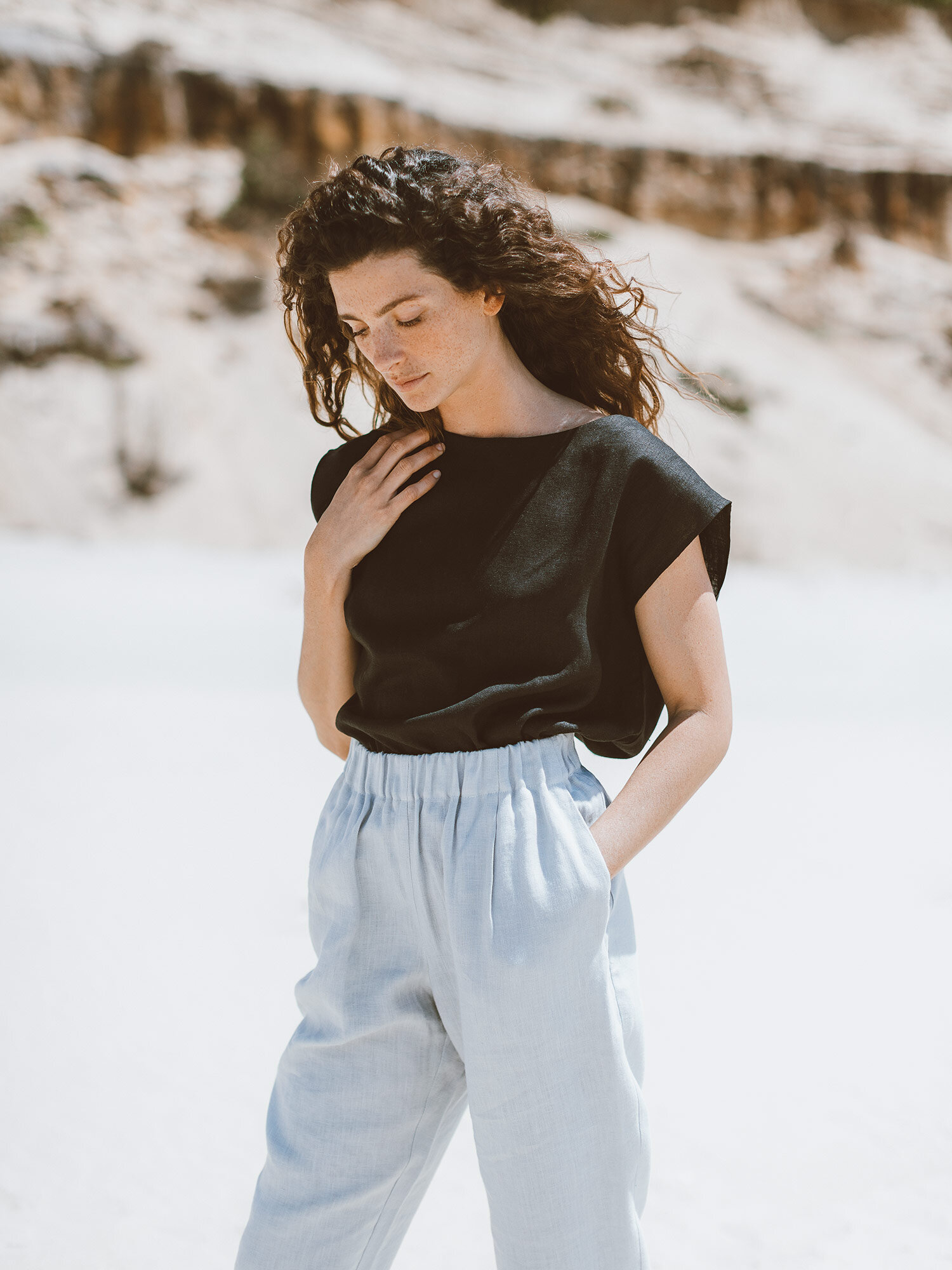 RAVEN Linen High Waist Pants - Image 3