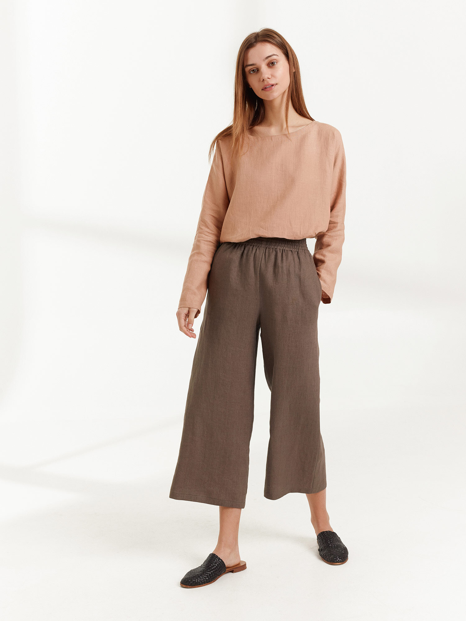 RILEY Wide Leg Linen Pants - Image 1