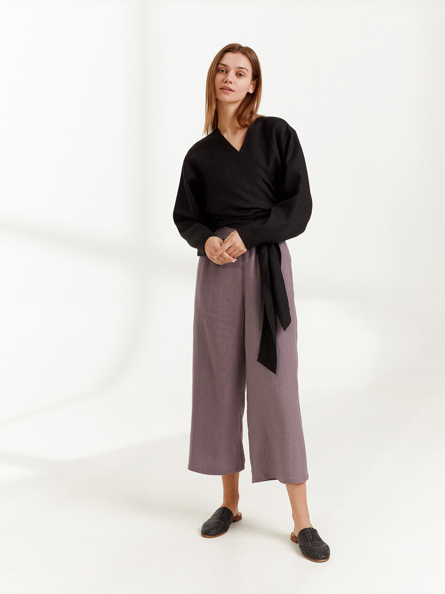 RILEY Wide Leg Linen Pants - Image 1