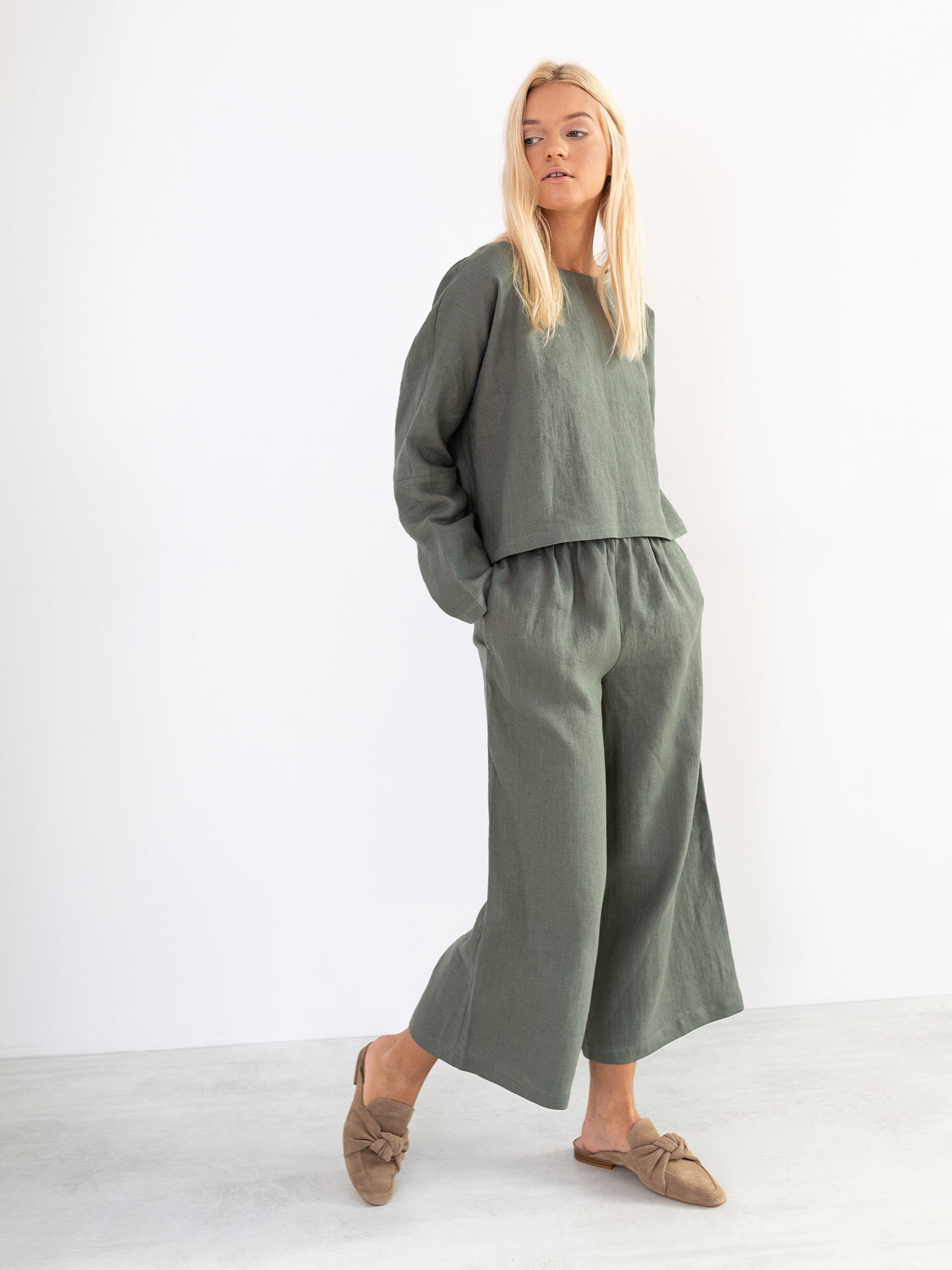RILEY Wide Leg Linen Pants - Image 4