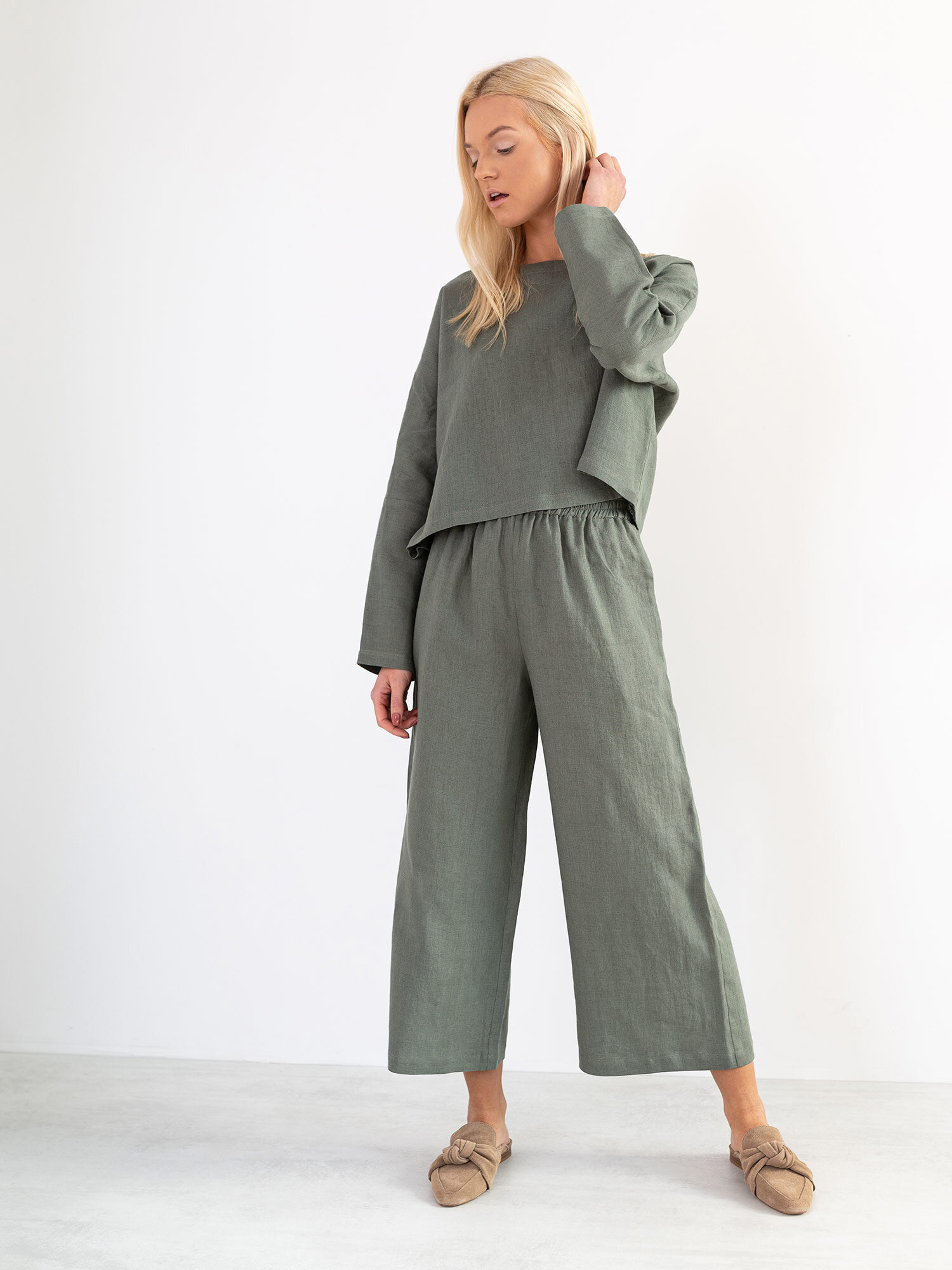 RILEY Wide Leg Linen Pants - Image 5
