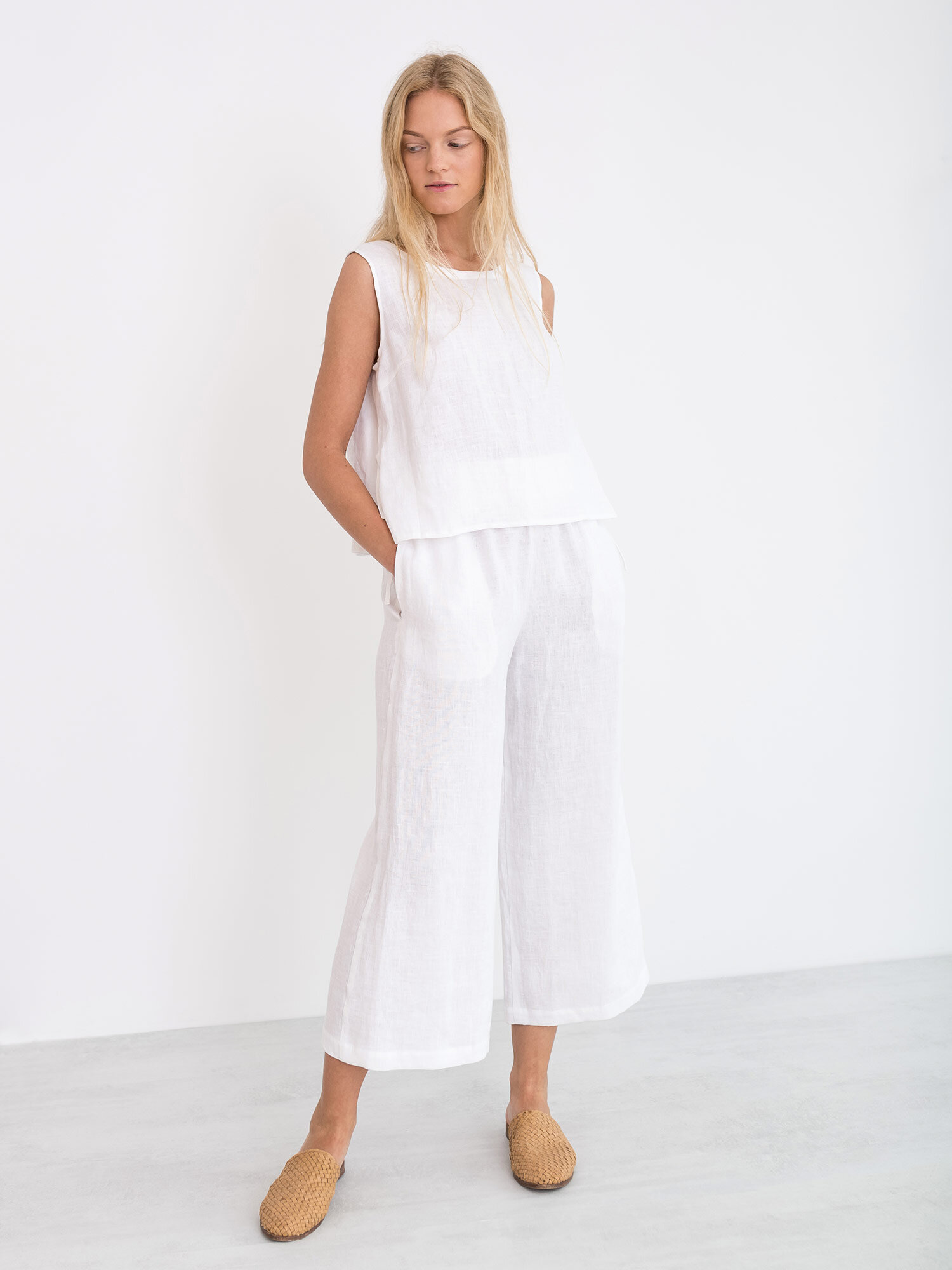 RILEY Wide Leg Linen Pants - Image 1
