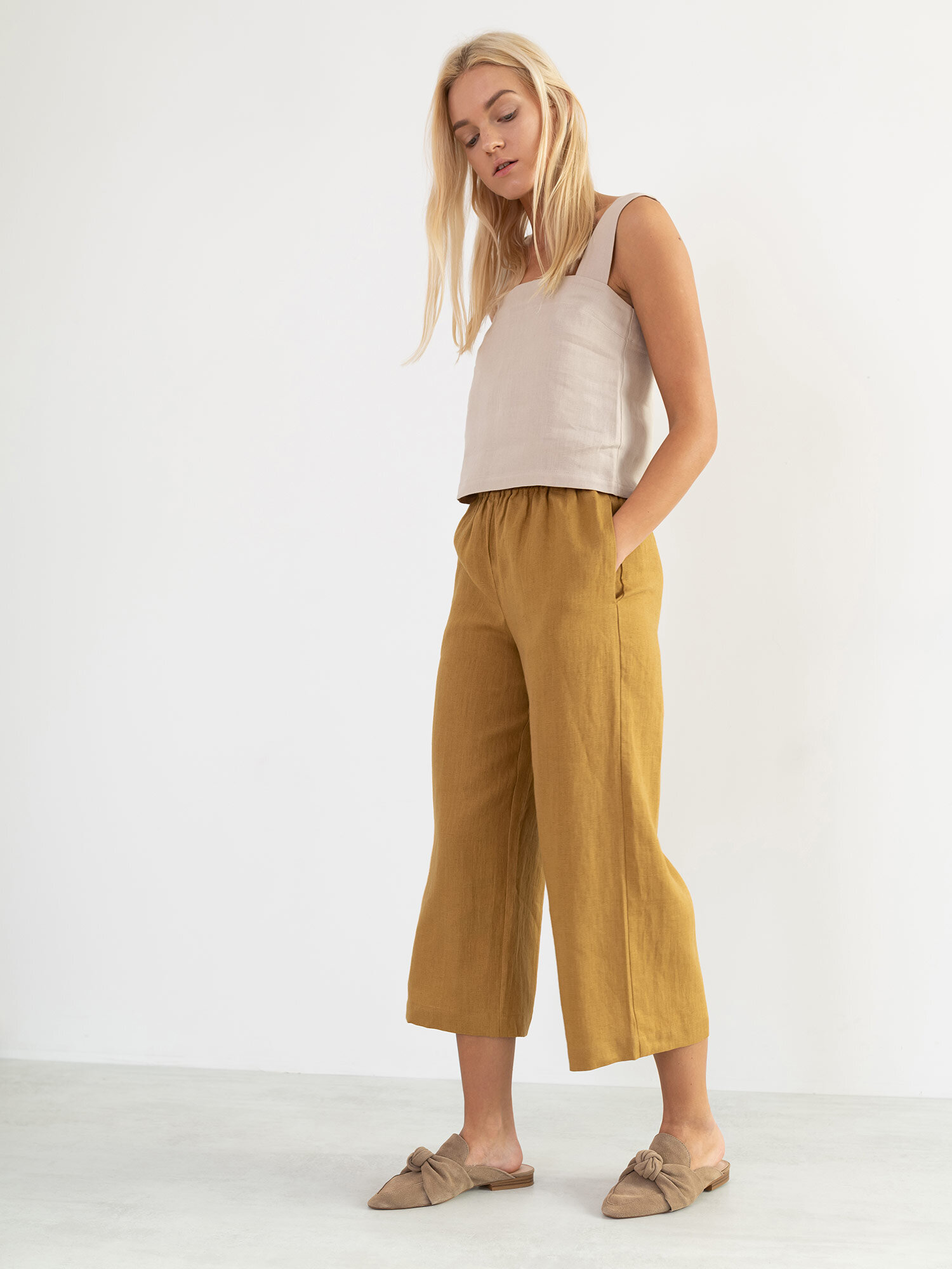 RILEY Wide Leg Linen Pants - Image 1