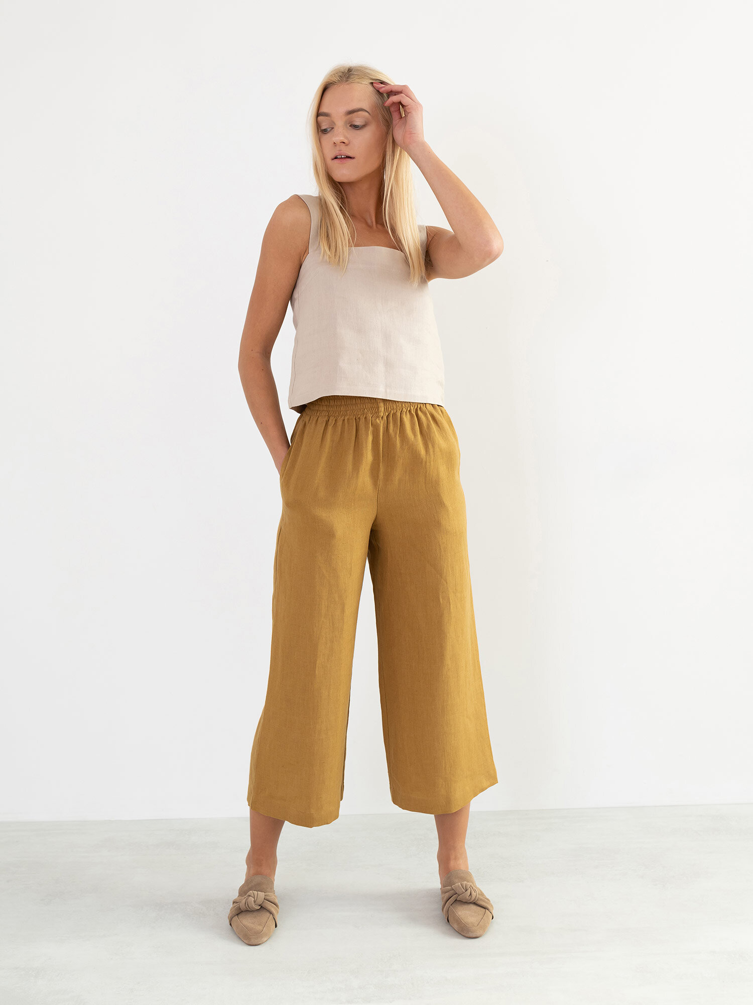 RILEY Wide Leg Linen Pants - Image 2