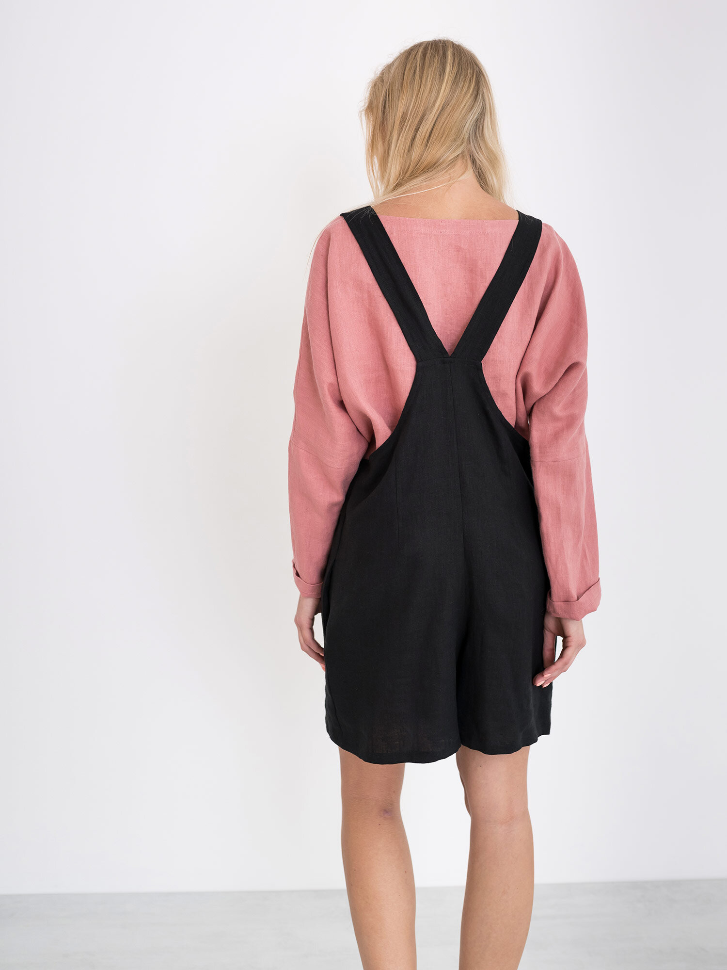 RIVER Linen Overalls in Black - Image 6