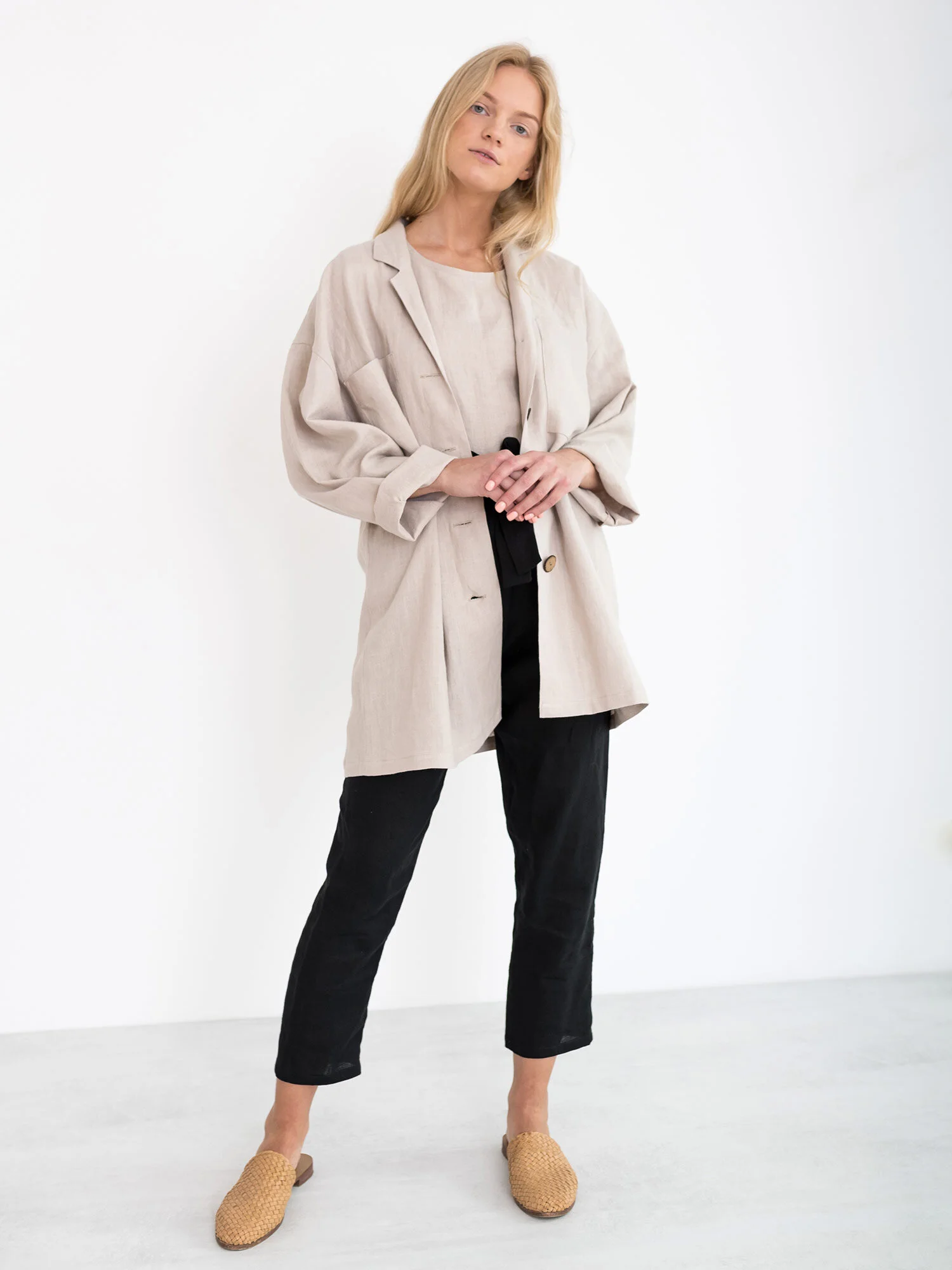 Image 3 of ROSEMARY Linen Jacket in Beige from Love and Confuse