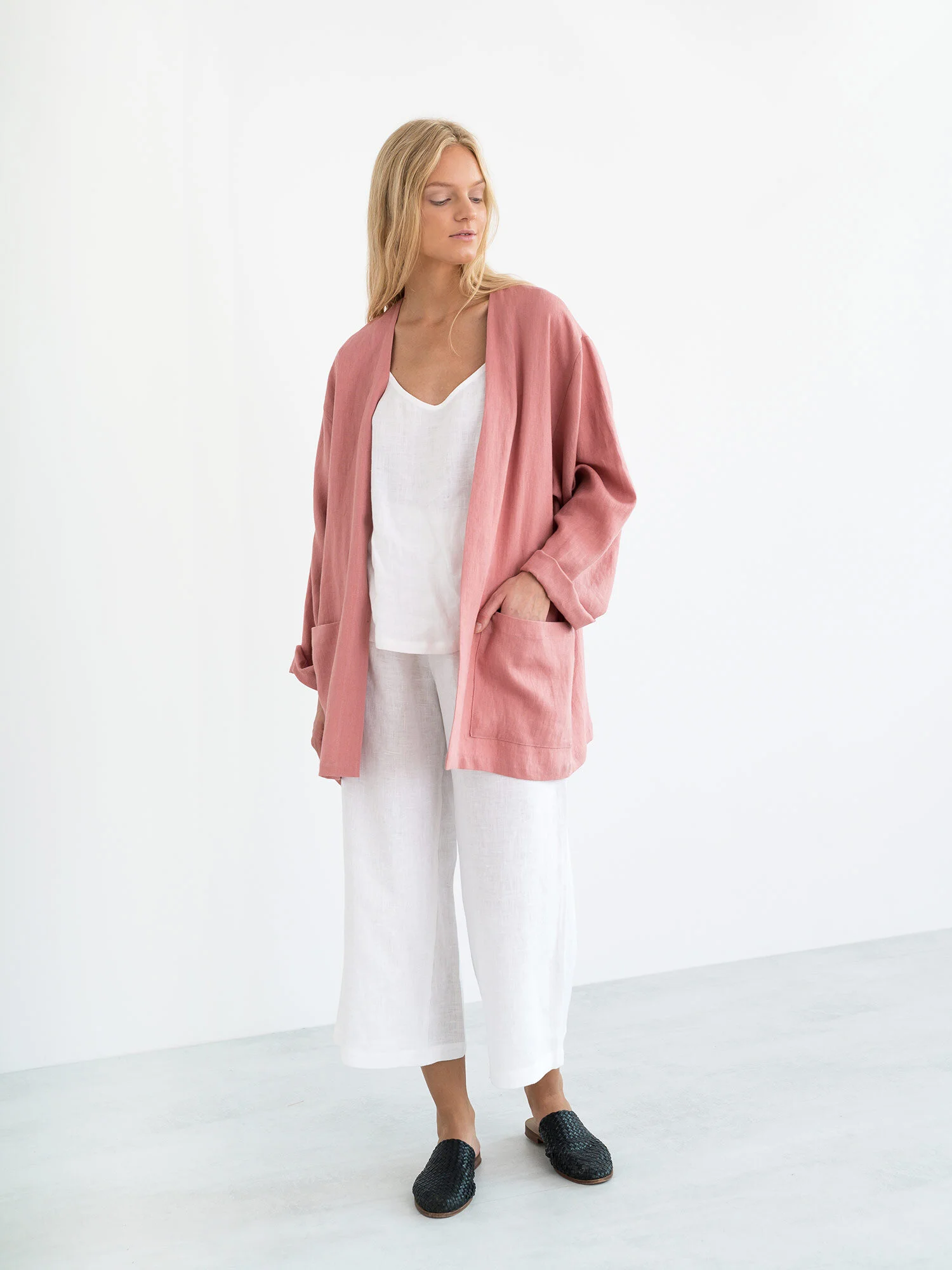 Image 4 of SELBY Linen Jacket in Salmon Pink from Love and Confuse