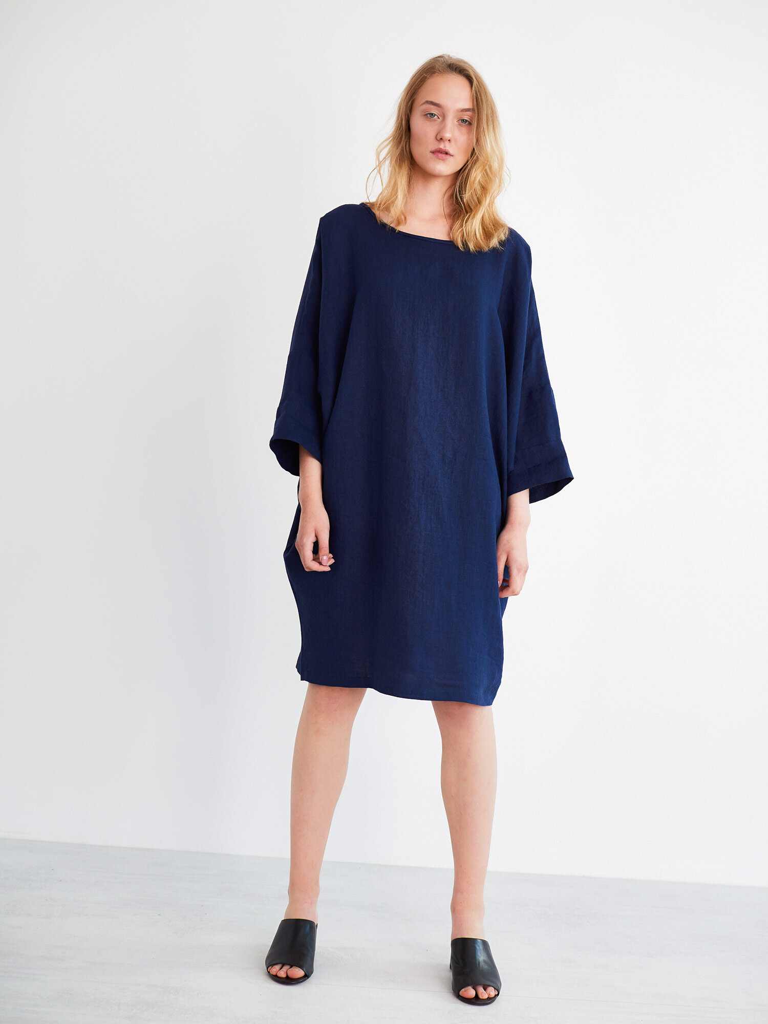 SELENE Linen Cocoon Dress - Image 1