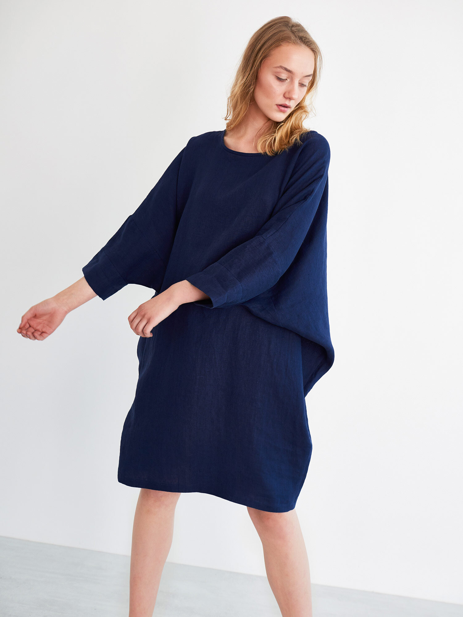SELENE Linen Cocoon Dress - Image 2