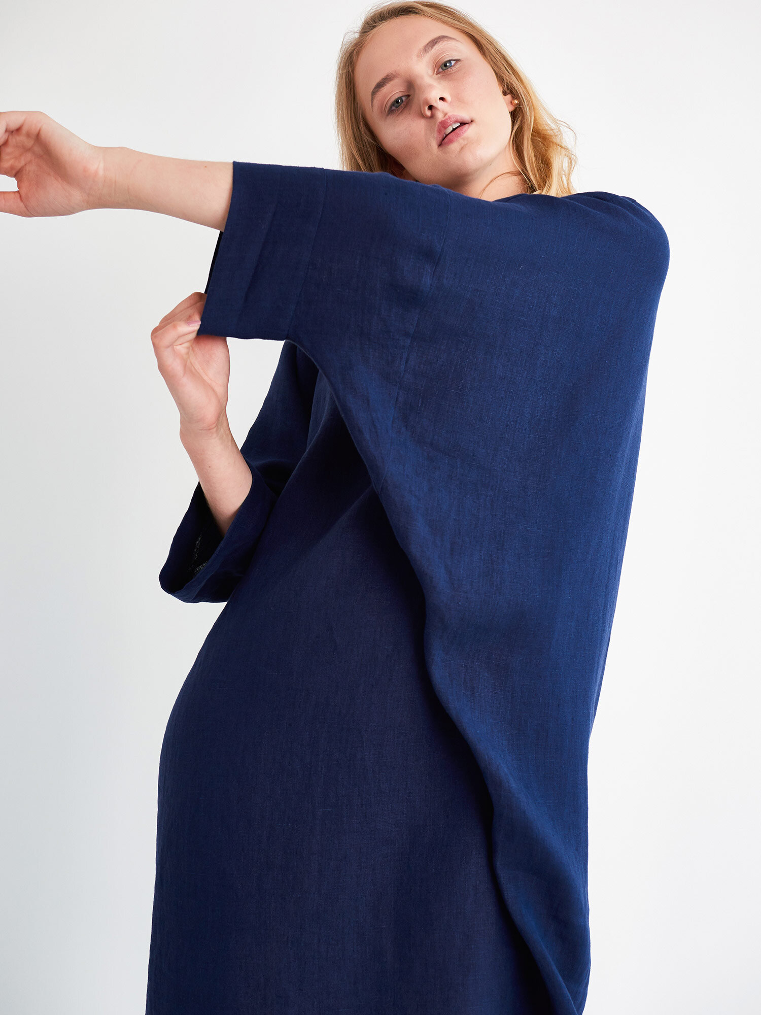 SELENE Linen Cocoon Dress - Image 3