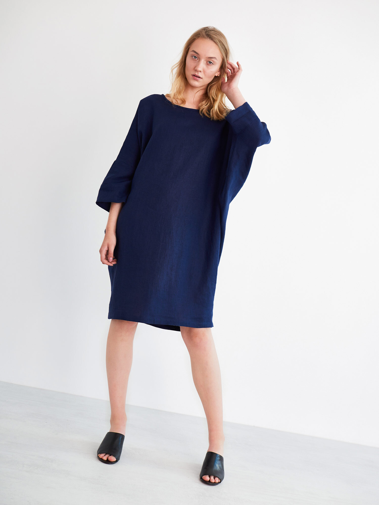 SELENE Linen Cocoon Dress - Image 4
