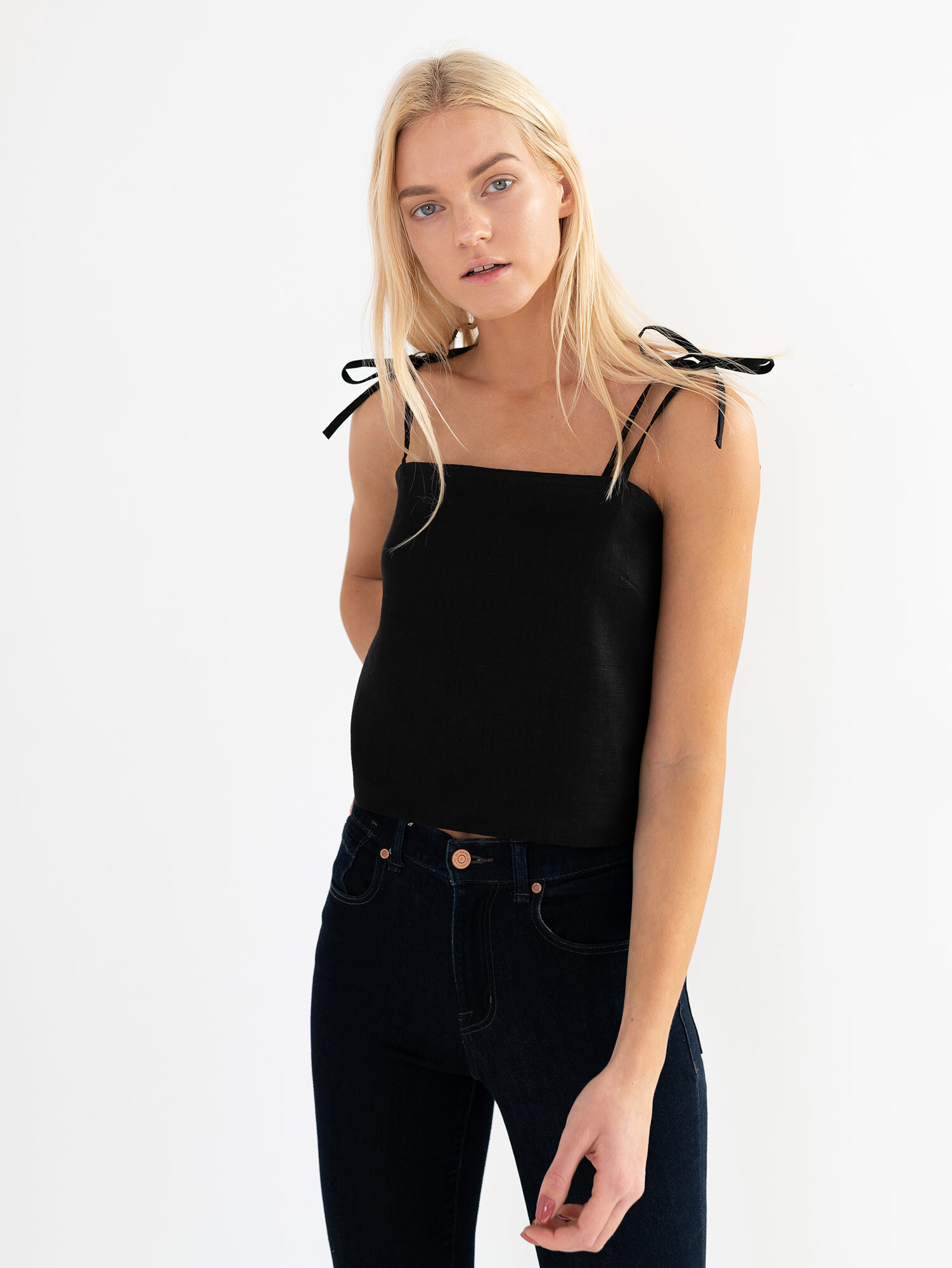 SOPHIE Linen Strap Top - Image 2