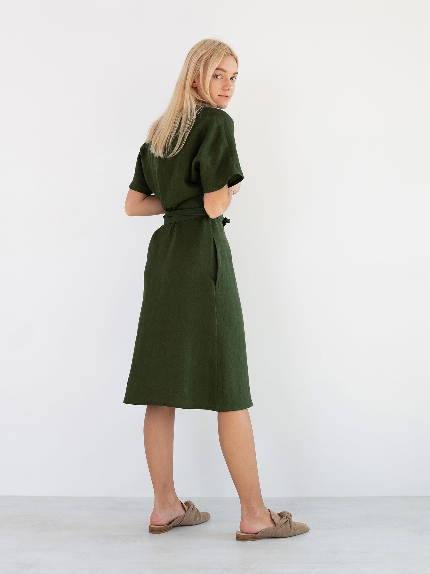 SUMMER Linen Wrap Dress - Image 5