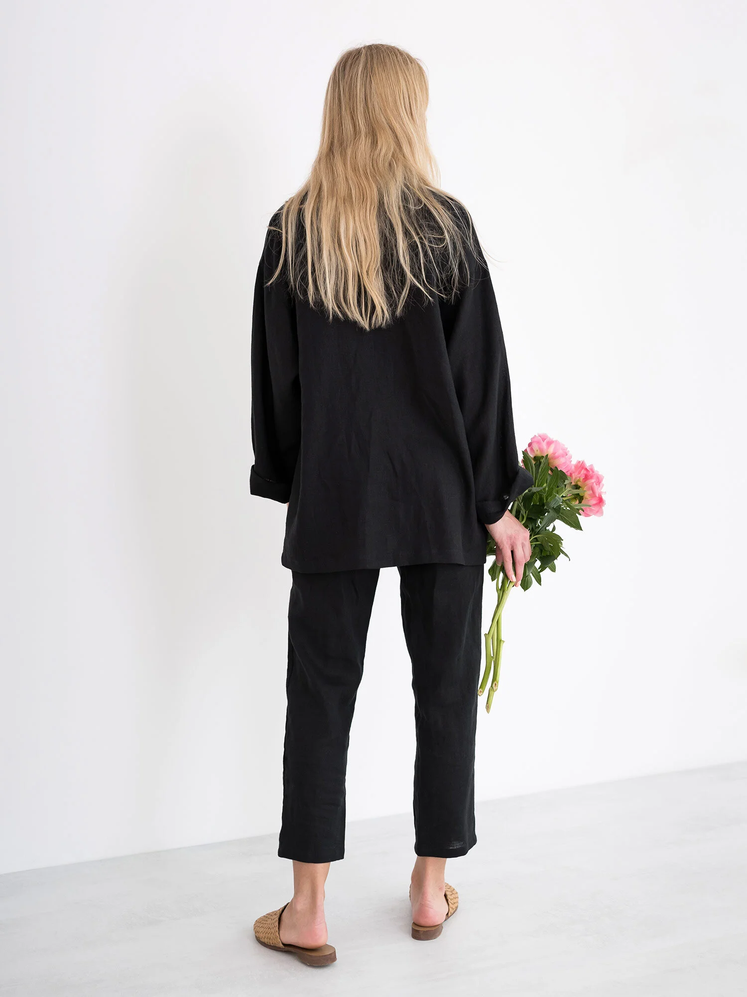 Image 5 of VALERIE Linen Blazer in Black from Love and Confuse