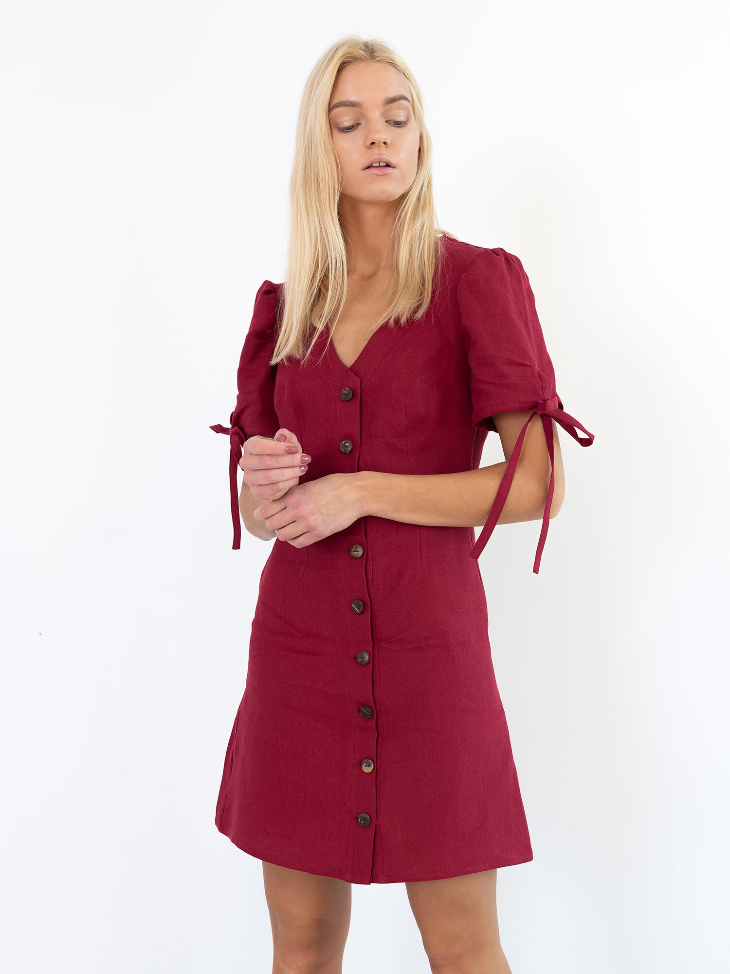 VENUS Linen Button Down Dress - Image 3