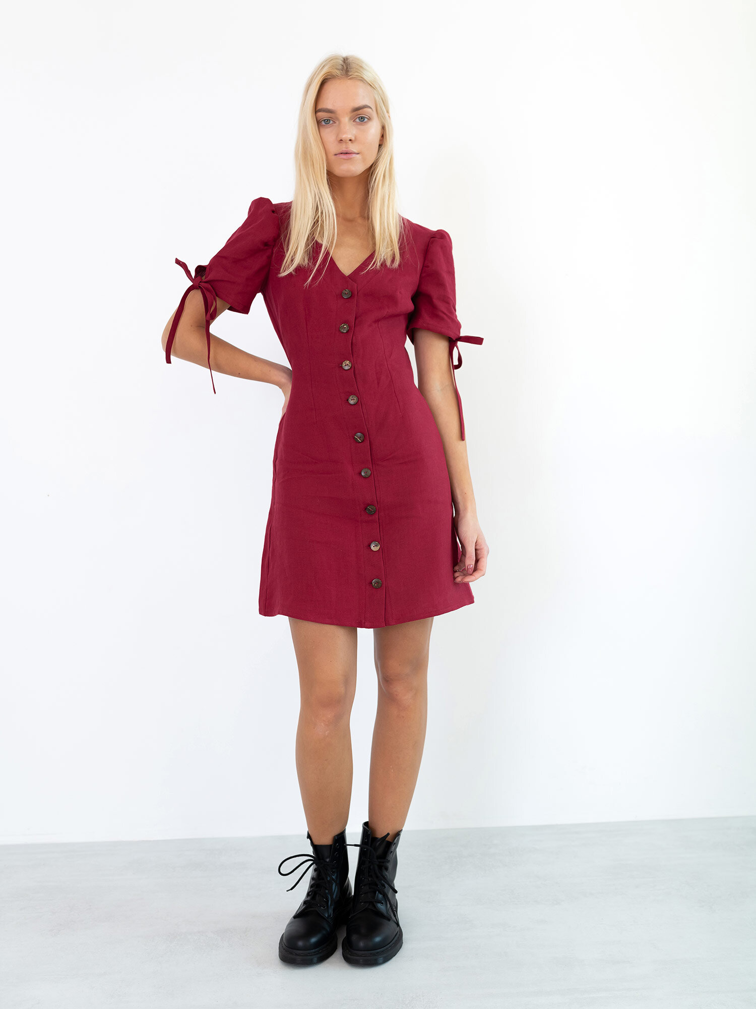 VENUS Linen Button Down Dress - Image 5