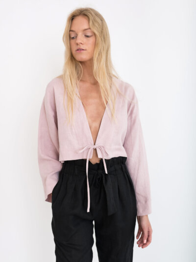 Pellavainen kietaisutoppi VICTORIA, Vanha Roosa