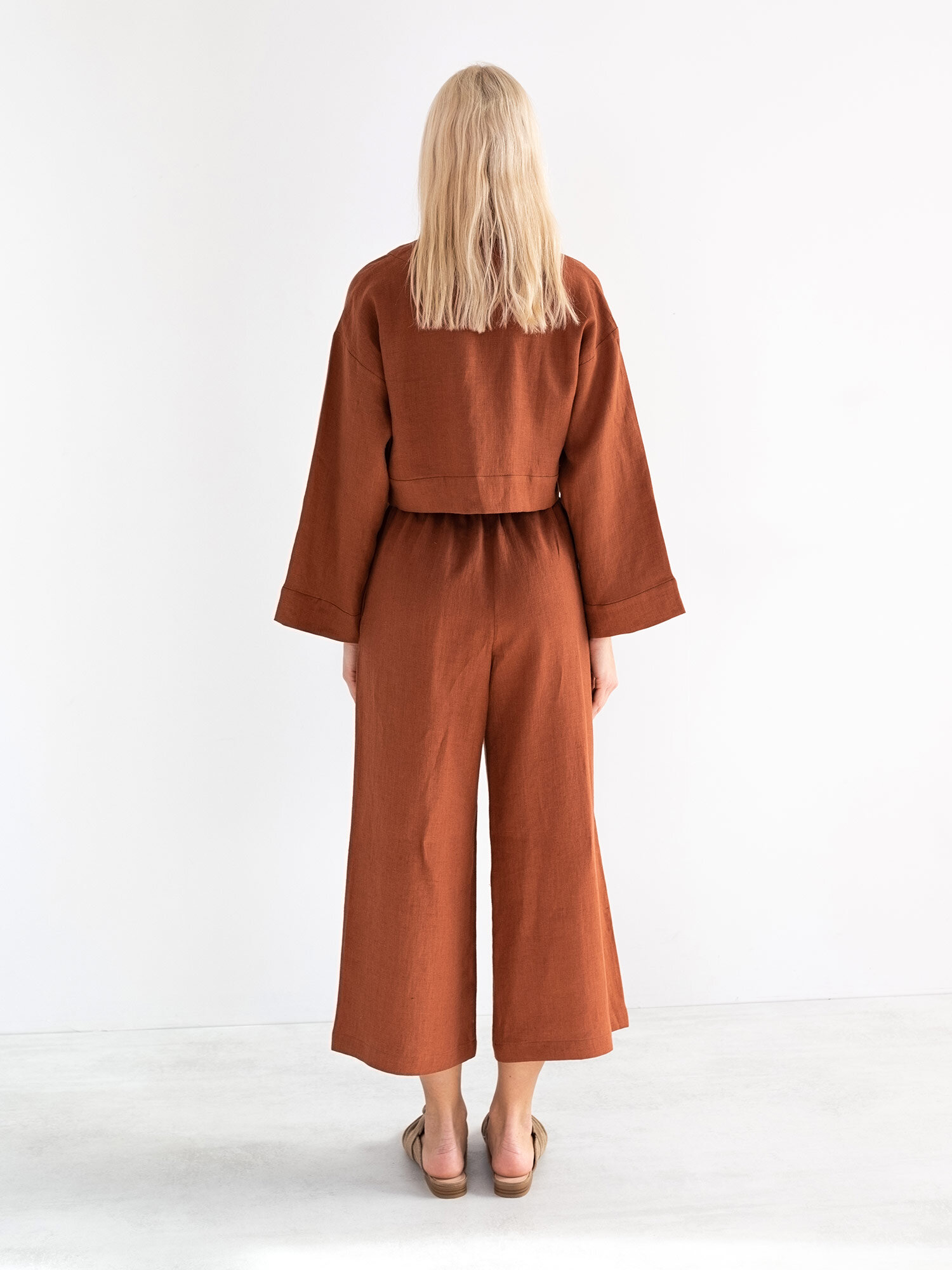 Pellavainen kietaisutoppi VICTORIA, Ruoste - Image 6