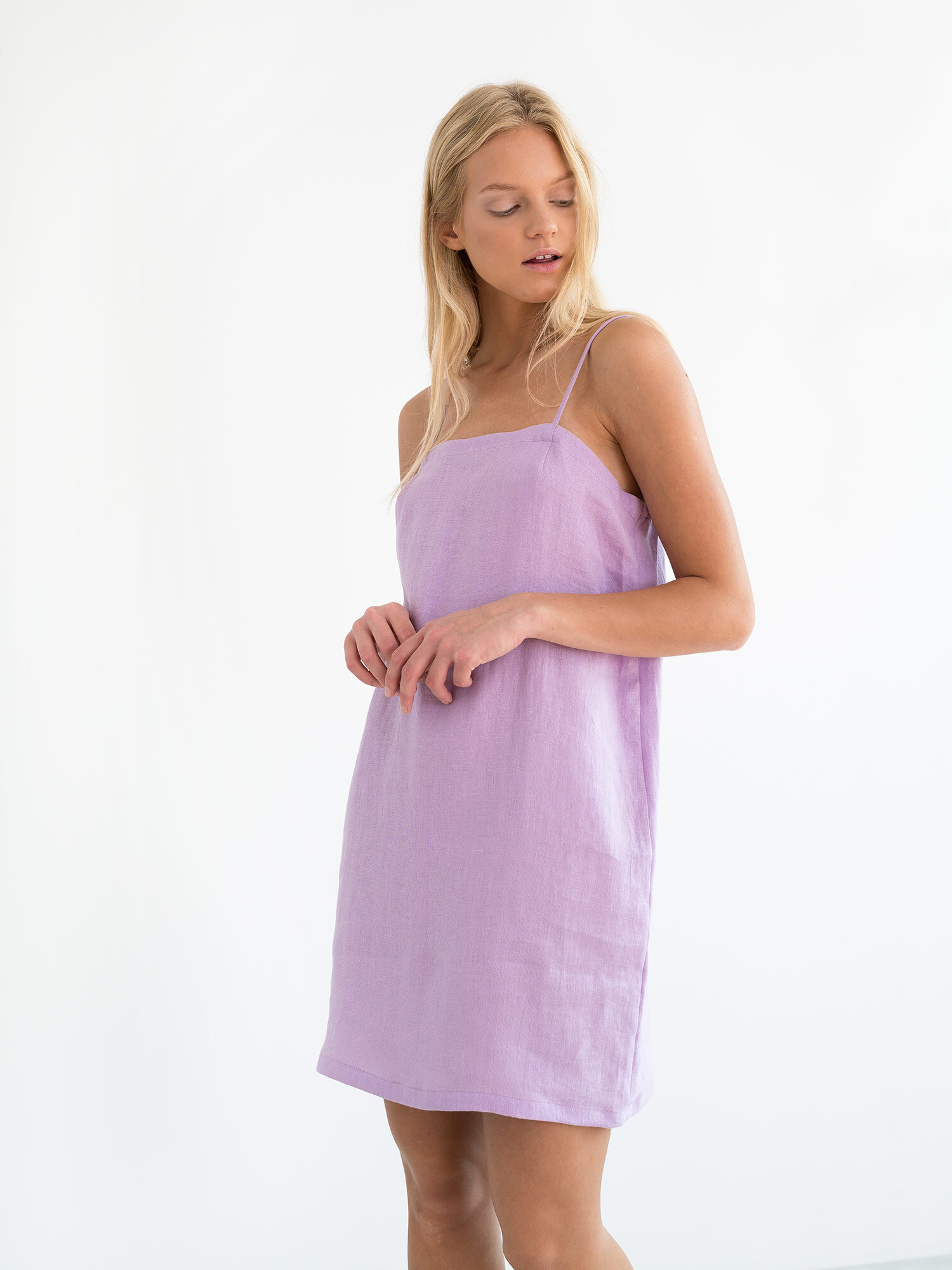 VIOLET Linen Slip Dress - Image 1