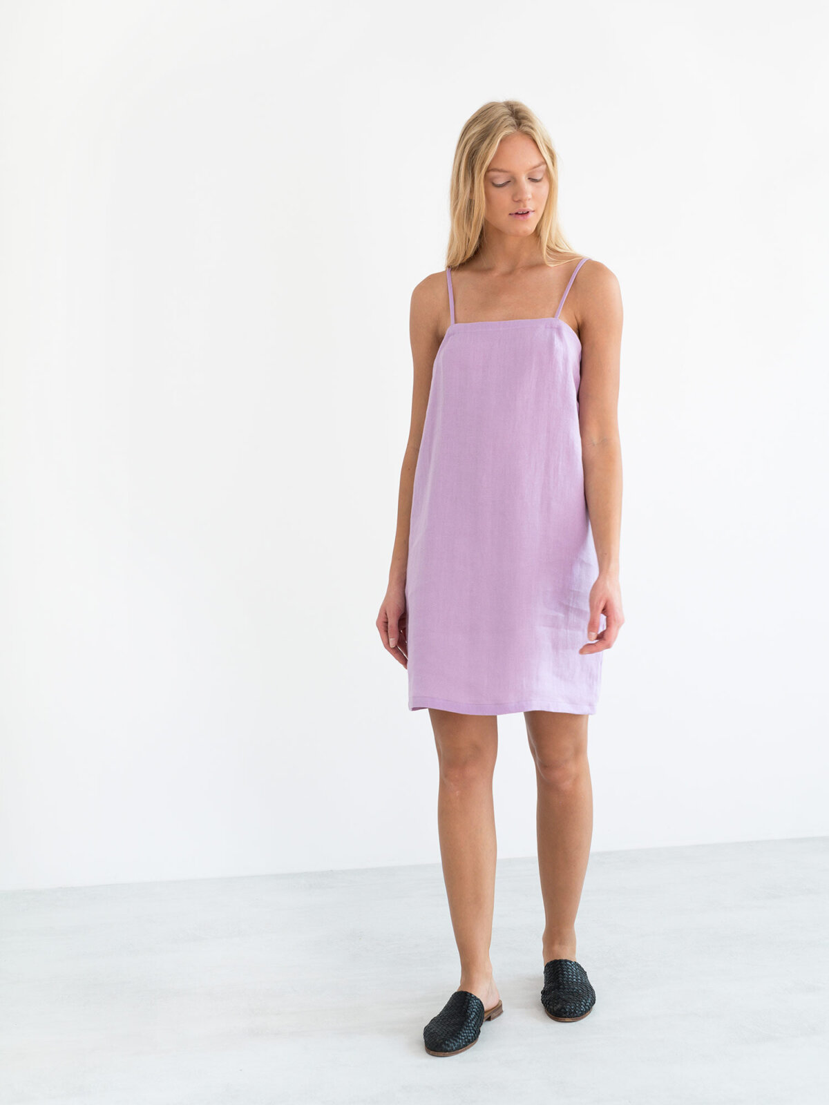 VIOLET pellava slip-mekko Lila — takaa