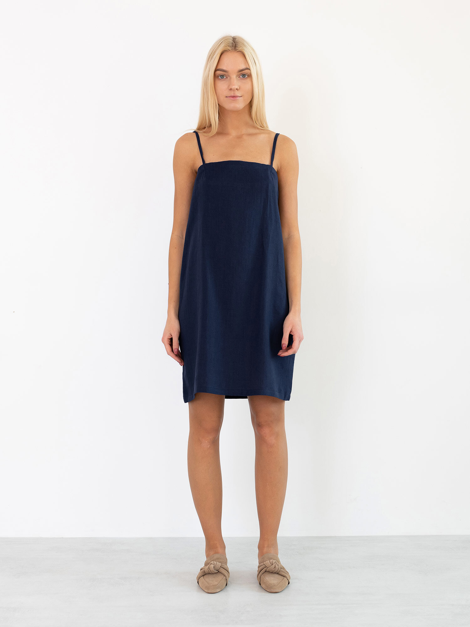VIOLET Linen Slip Dress - Image 2